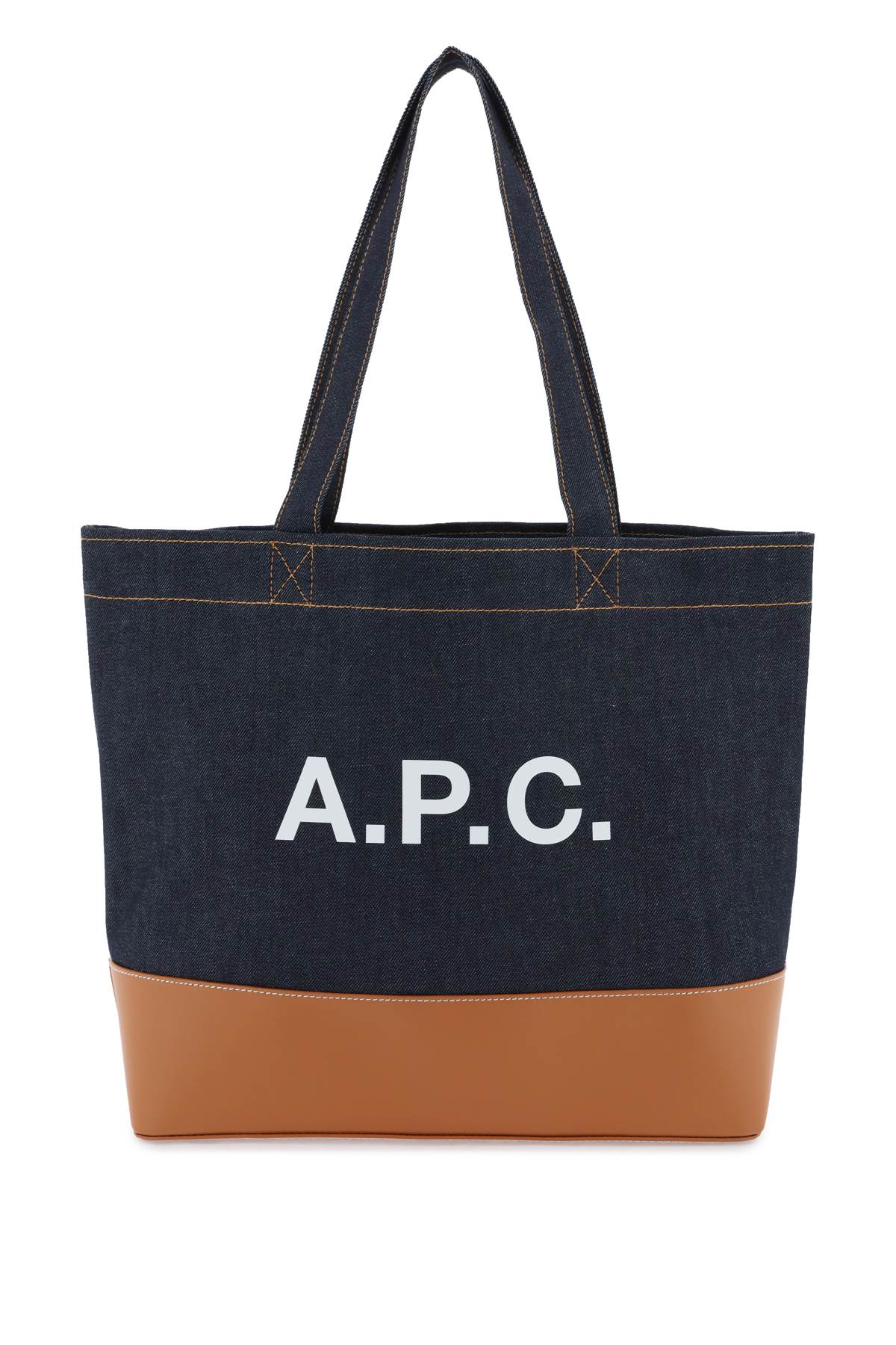 Apc Axel E/w Tote Bag In Caramel (blue)
