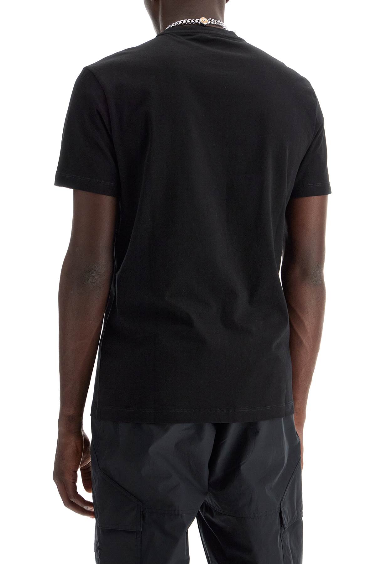 Shop Versace Embroidered Logo T-shirt In Black (black)