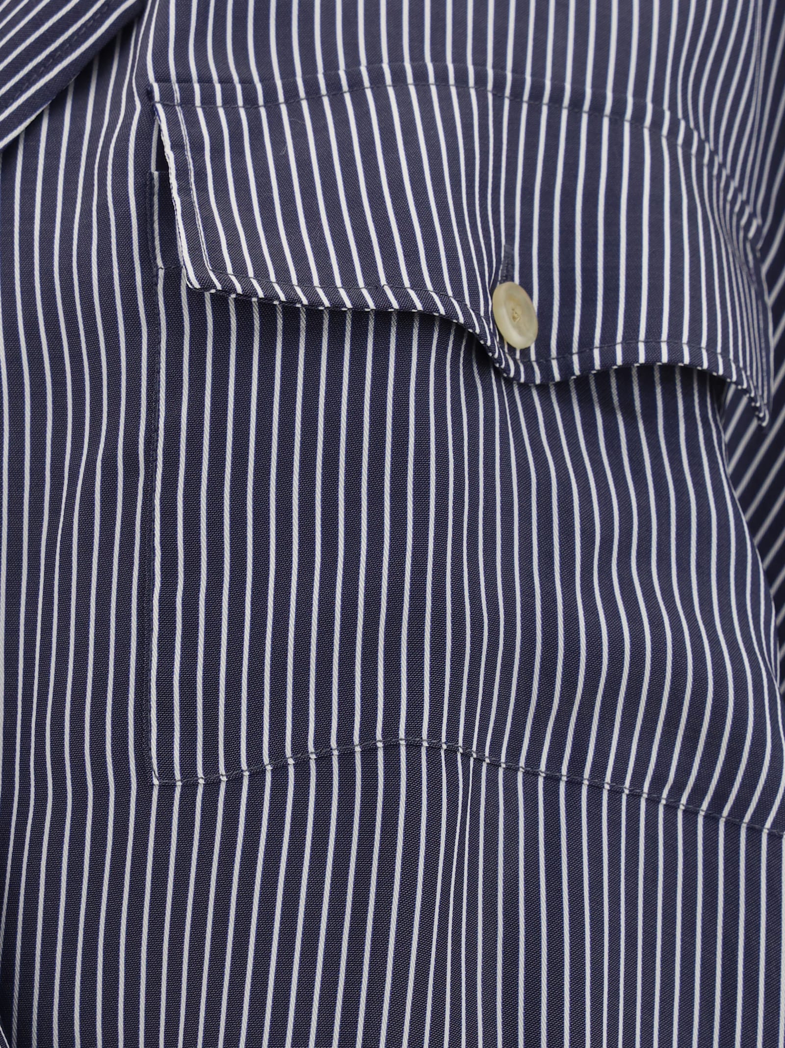 Shop Khaite Garth Shirt In Navy / White