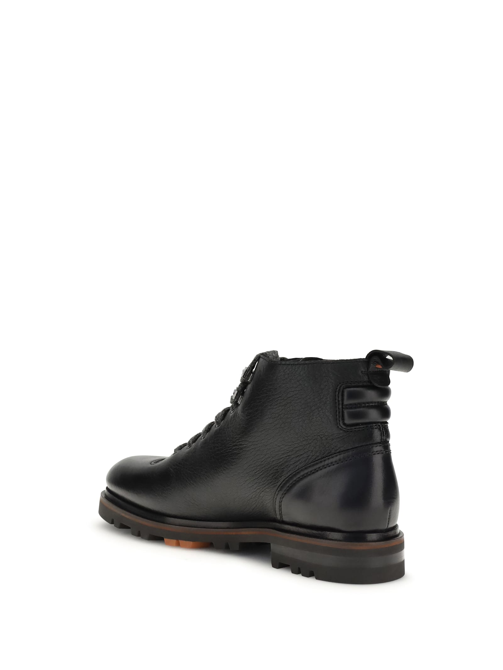 Santoni Lace-up Lugged-sole Boots In Brown