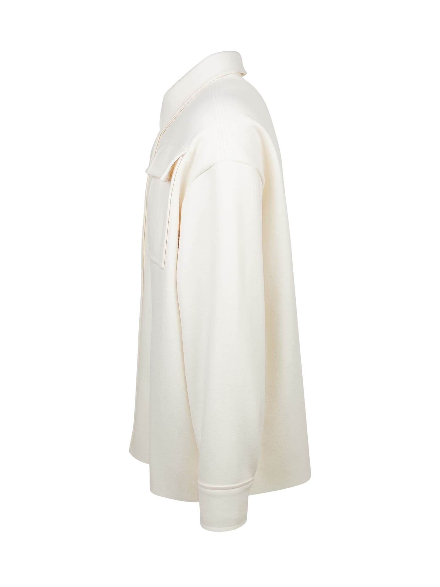 Jil Sander Button-up Cotton Overshirt In Chalk
