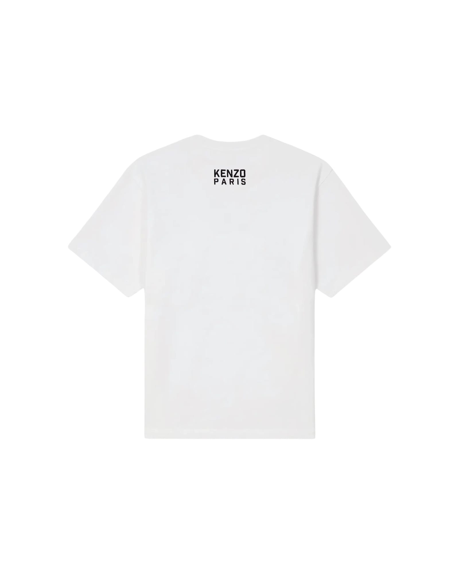 Kenzo 'gots Happy Tiger' White Crewneck T-shirt With Maxi Logo Embroidery On The Front And Logo Lettering In Off White