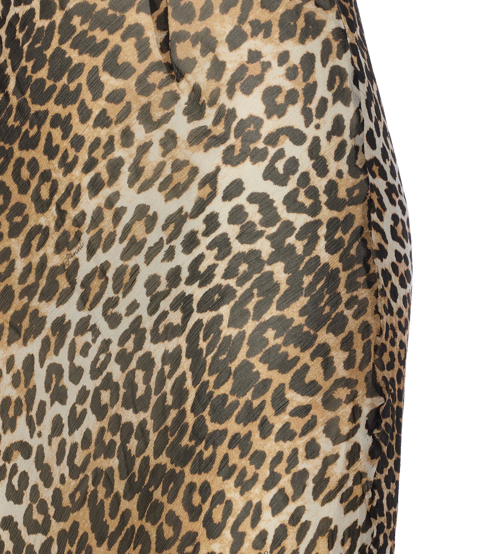 Ganni Animal Print Scoop Neckline Floor-length Dress In Animal Print