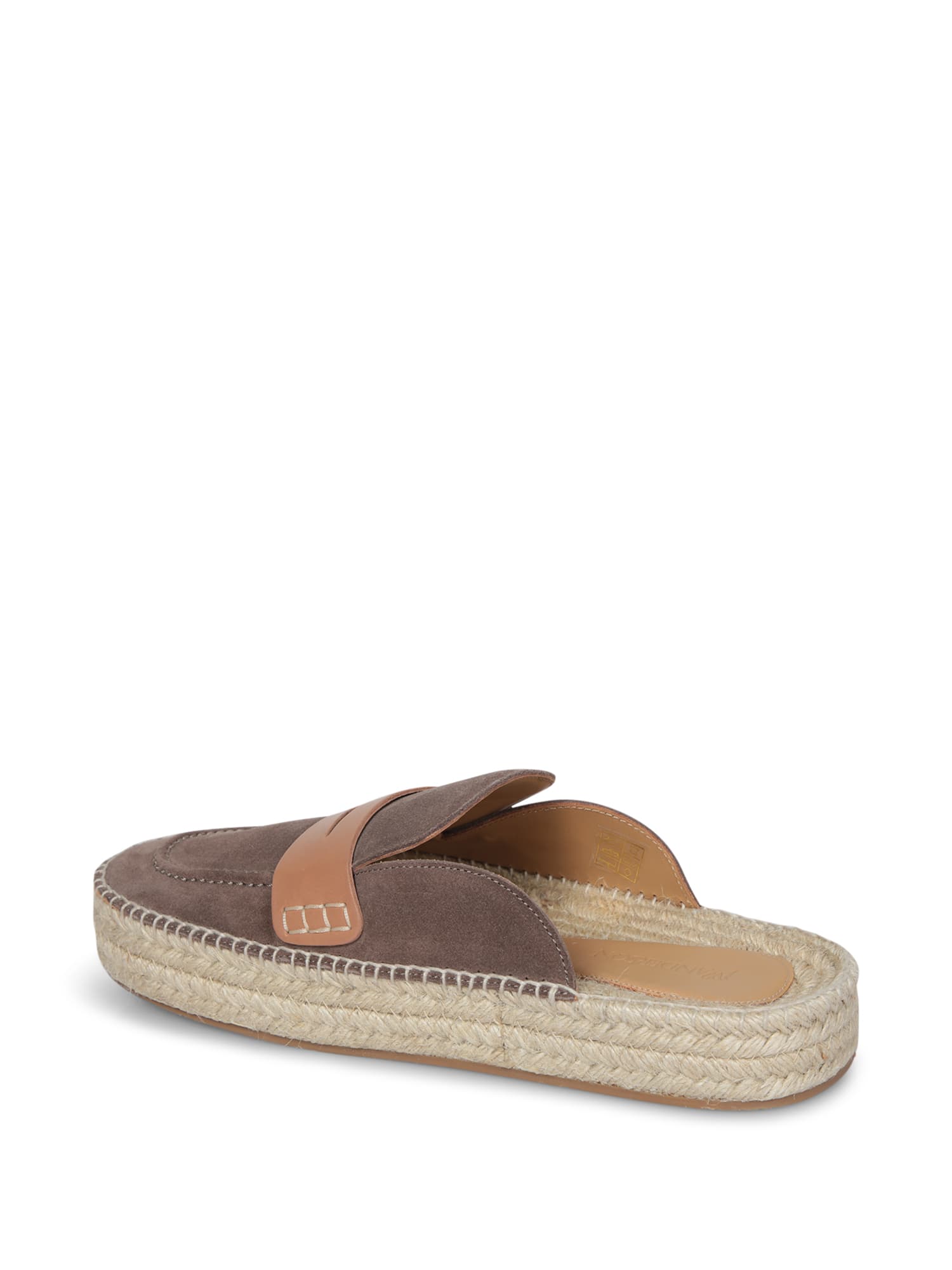 JW ANDERSON TAUPE LEATHER ESPADRILLAS