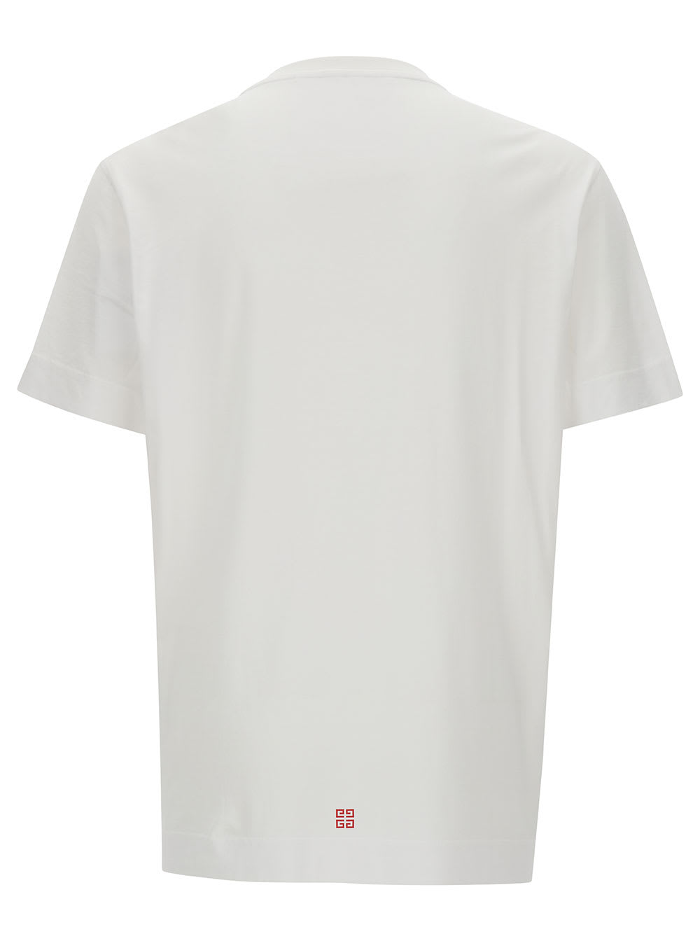 Shop Givenchy White Crewneck T-shirt With Front 4g Logo Print In Cotton Man