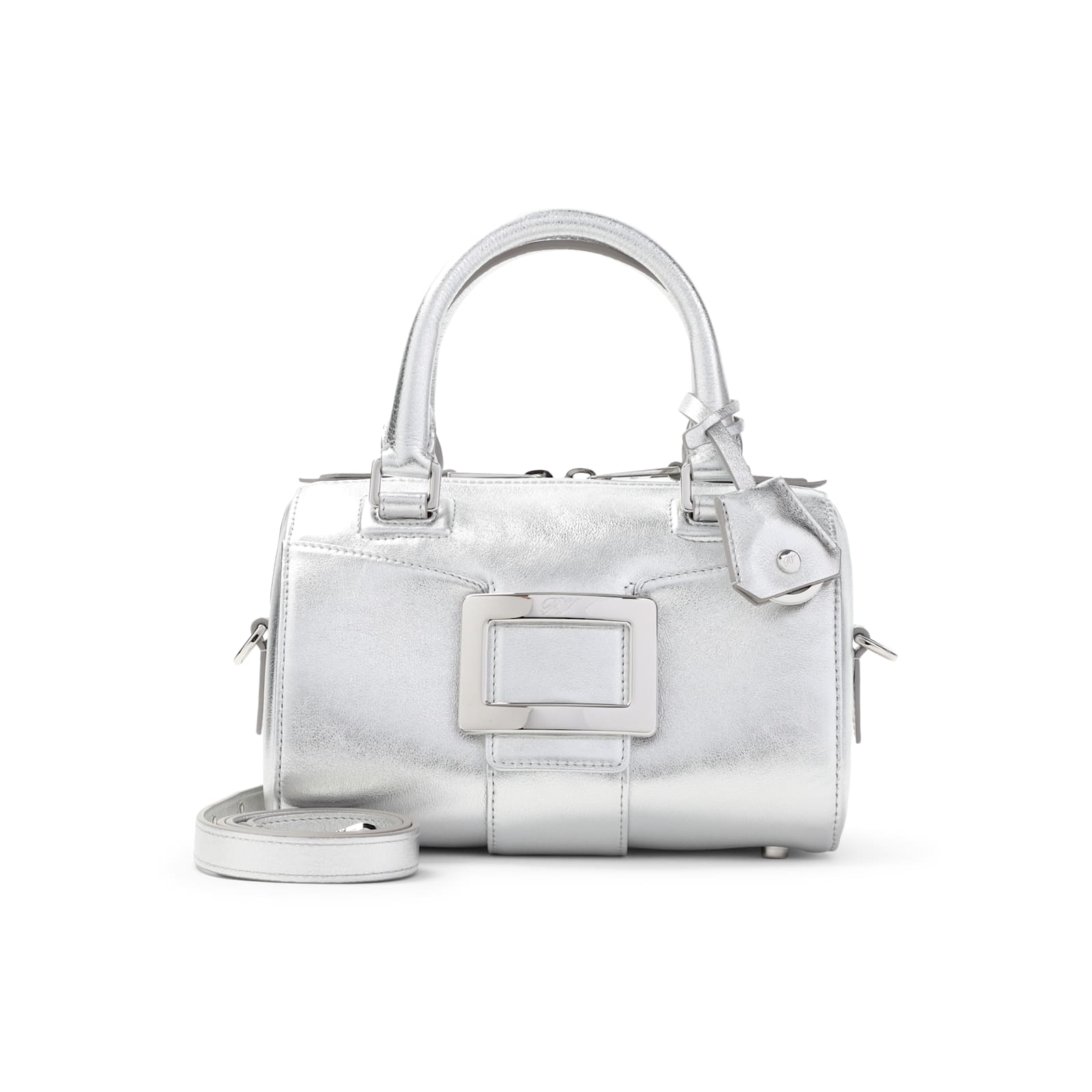 Roger Vivier Belle Vivier Bowling Mini In Argento