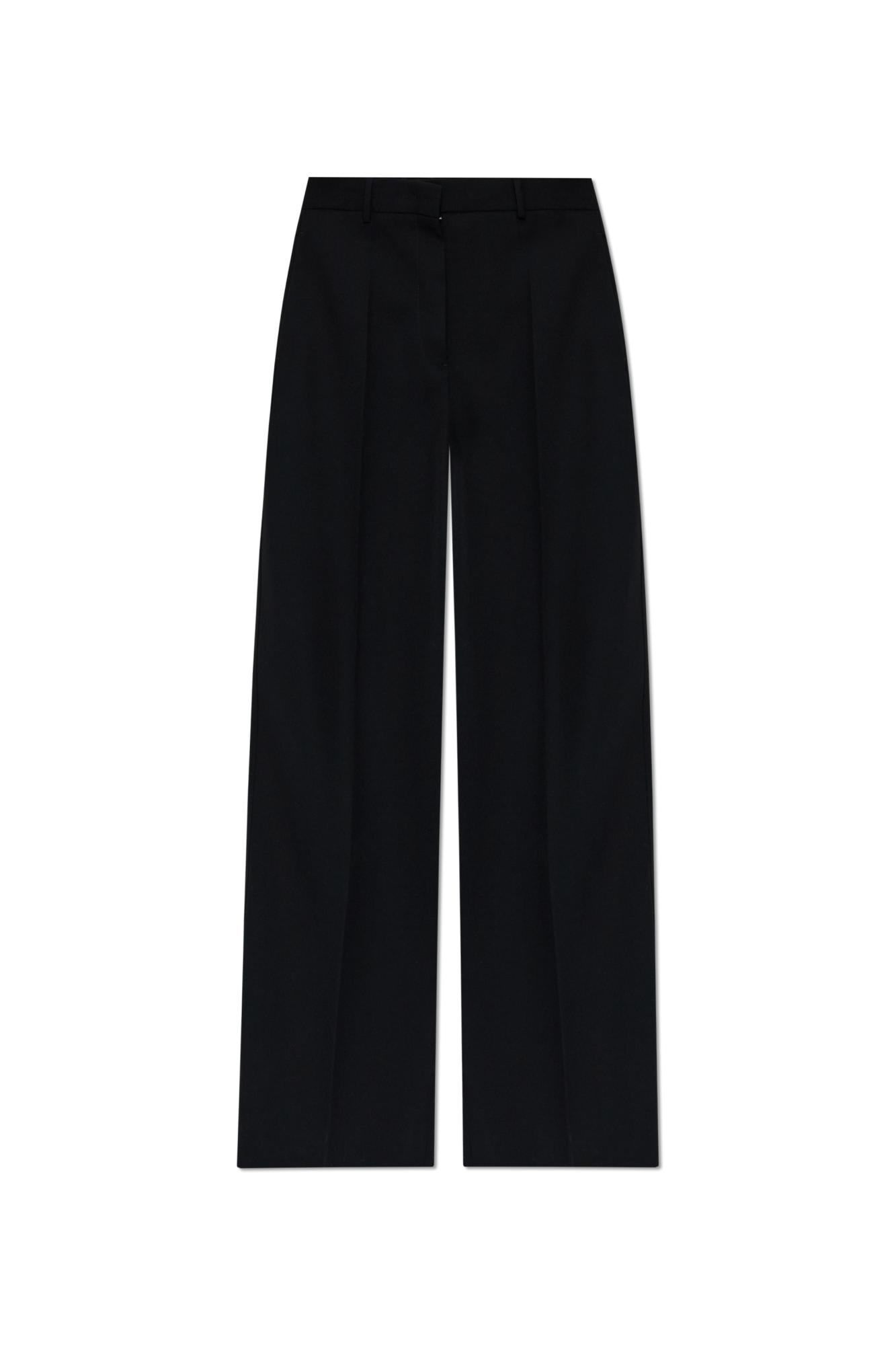 Jil Sander Front-pleated Wool Trousers In Black