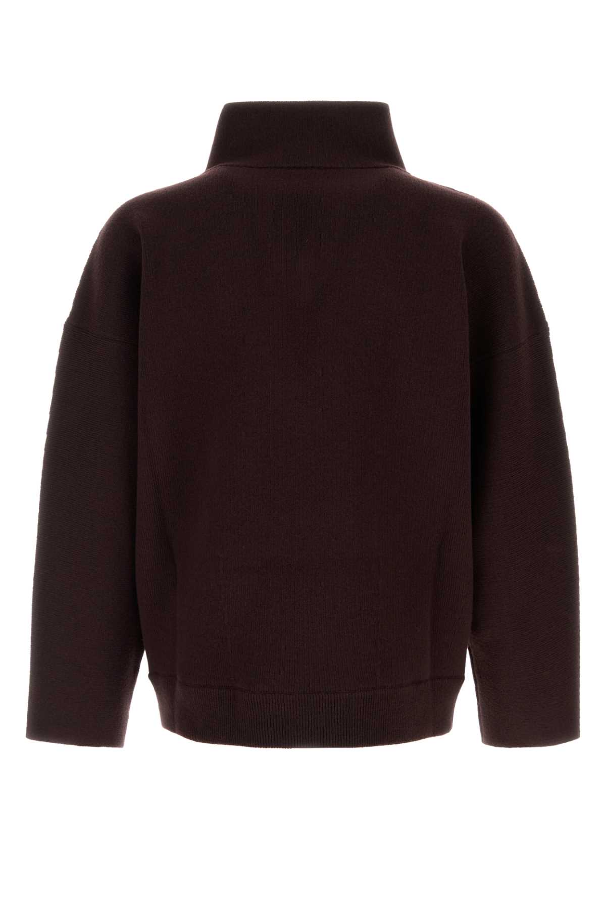 Bottega Veneta Chunky Compact Wool Blend V-neck Sweater In Black