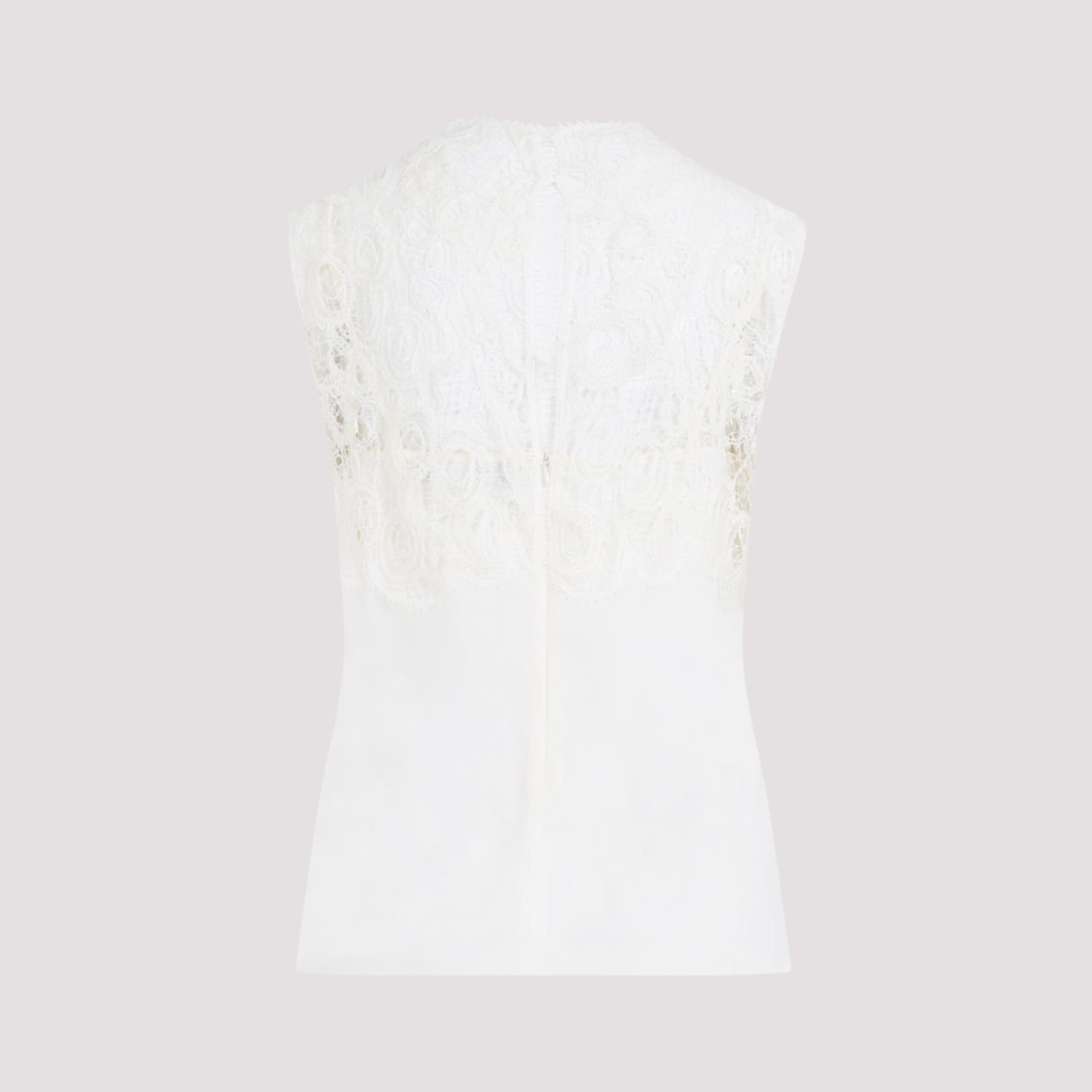 Fabiana Filippi Silk Top Lace Insert In White