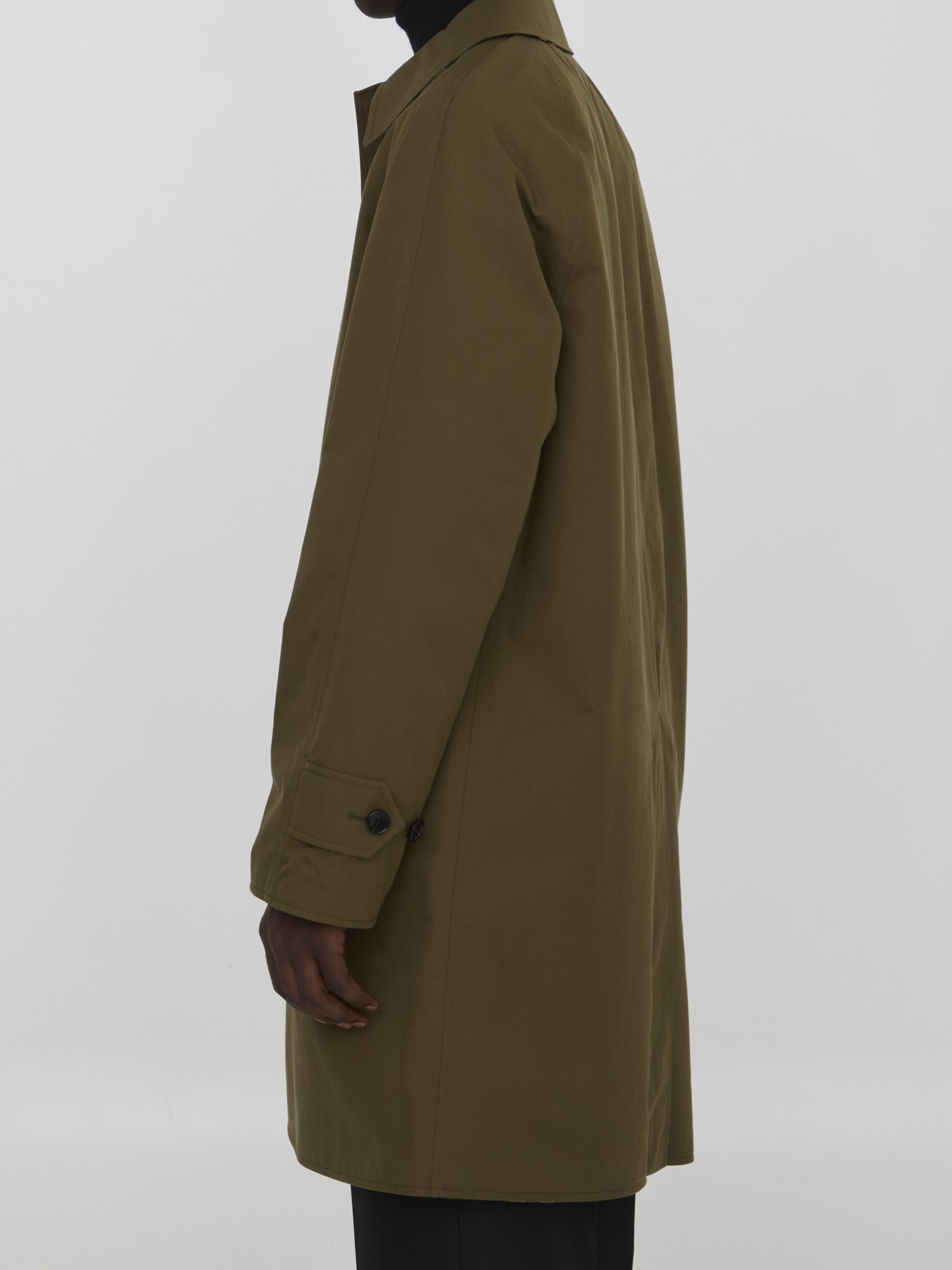 Shop Burberry Reversible Raincoat In Green