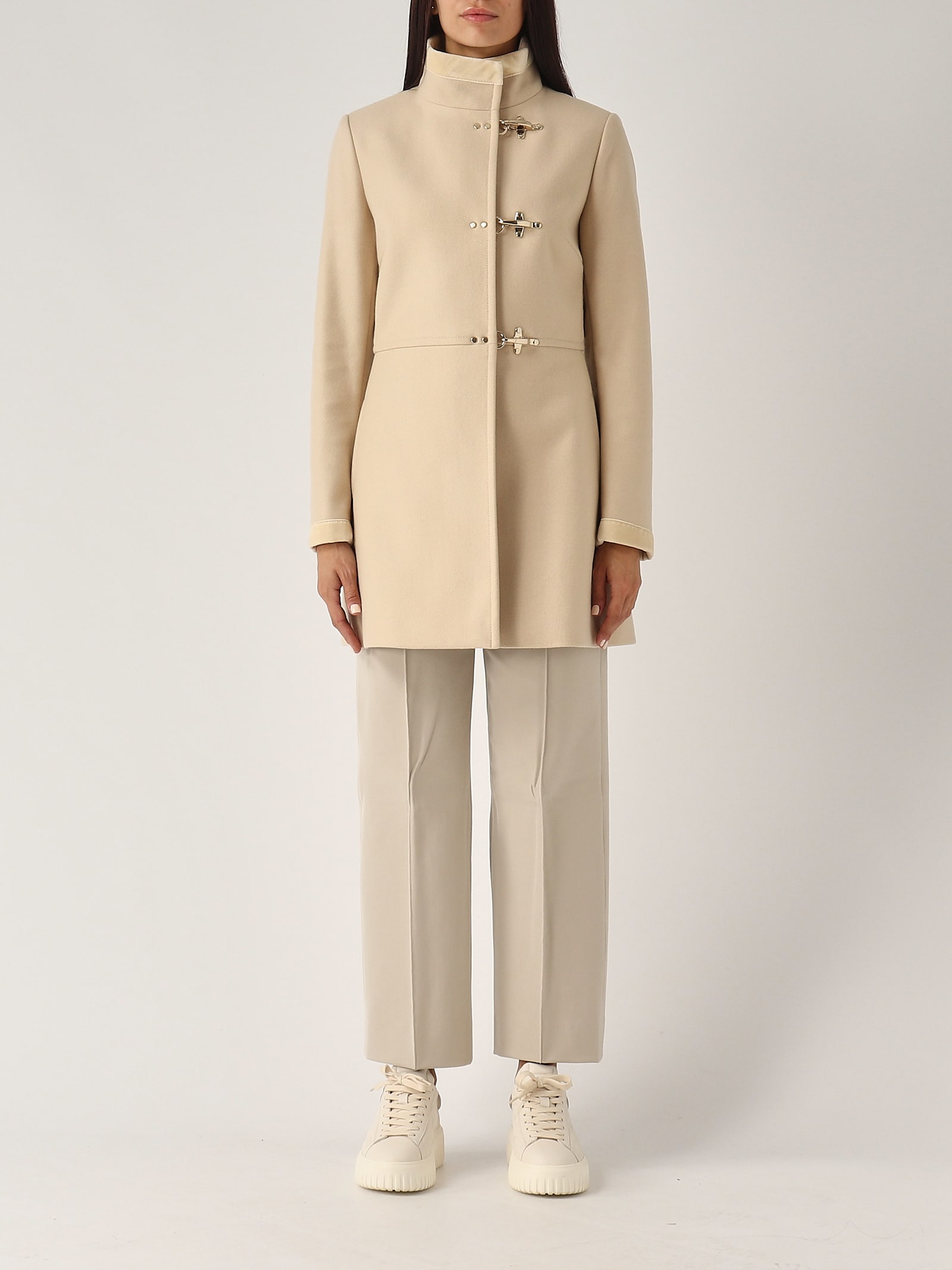 Shop Fay Virginia 3 Ganci Coat In Yogurt