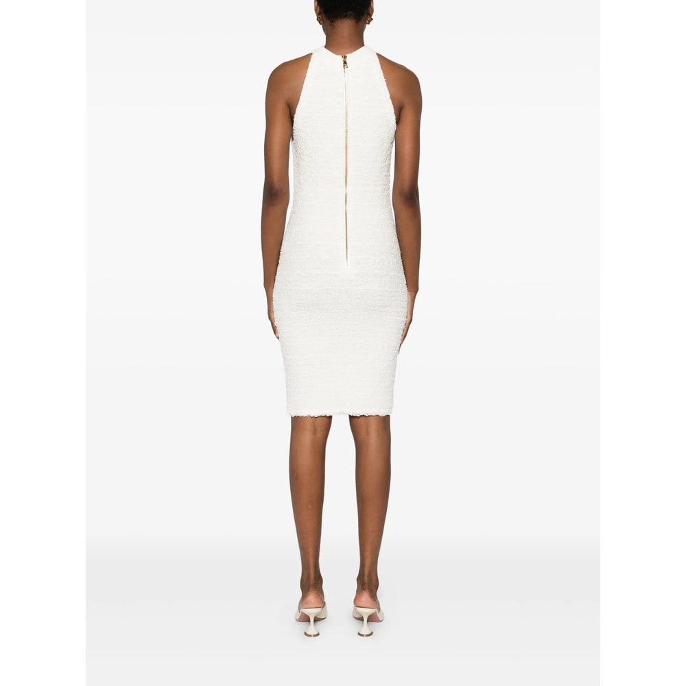 Balmain Button-detail Mini Dress In White