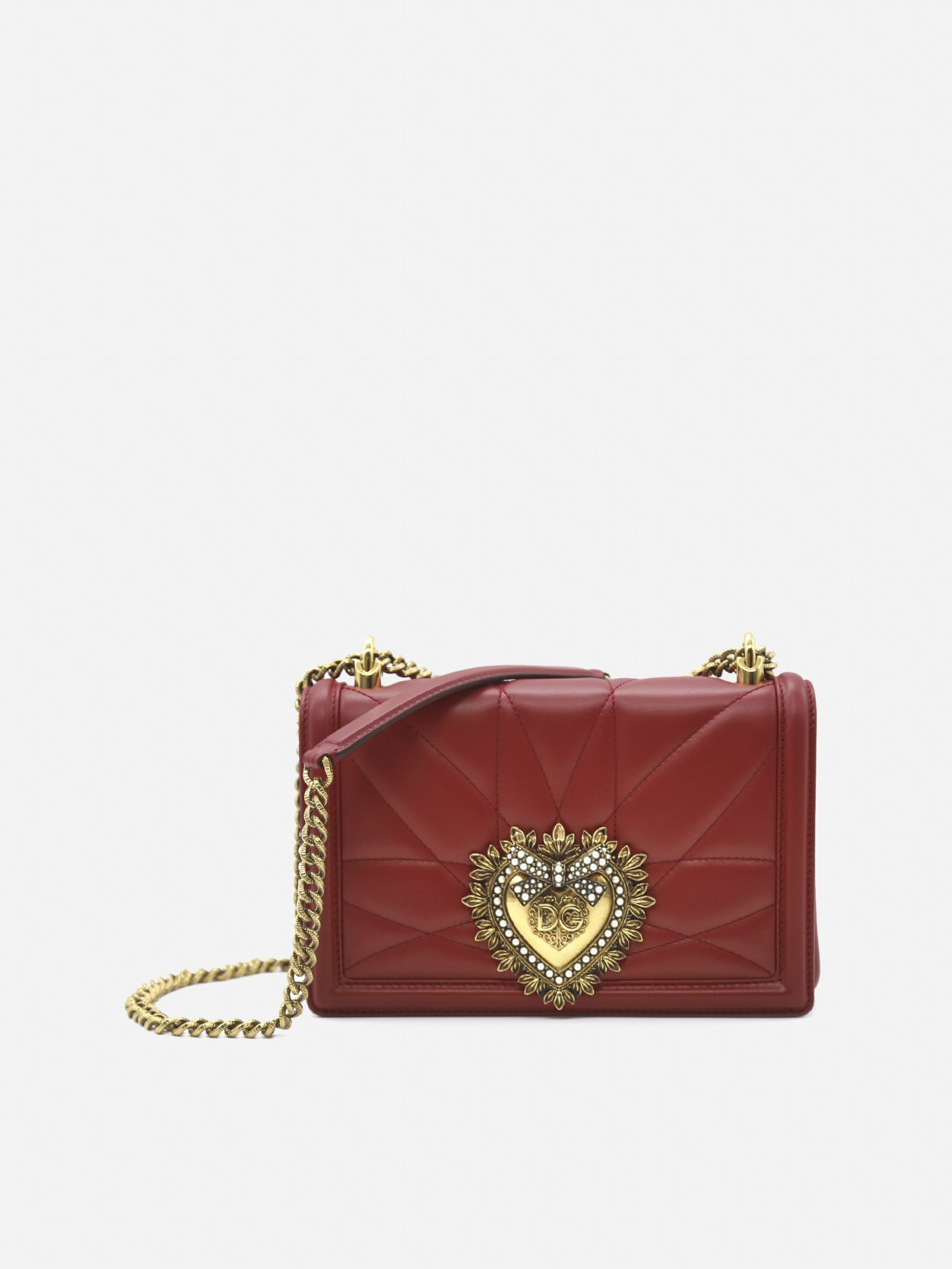 Dolce & Gabbana Devotion Shoulder Bag In Leather