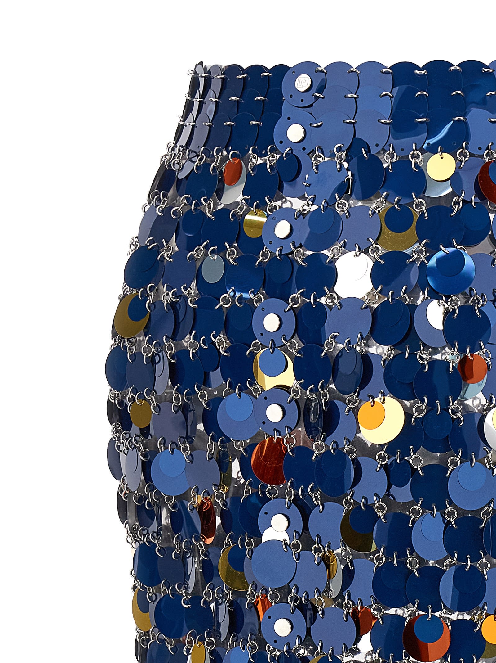 Shop Rabanne Sequin Midi Skirt In Multicolor