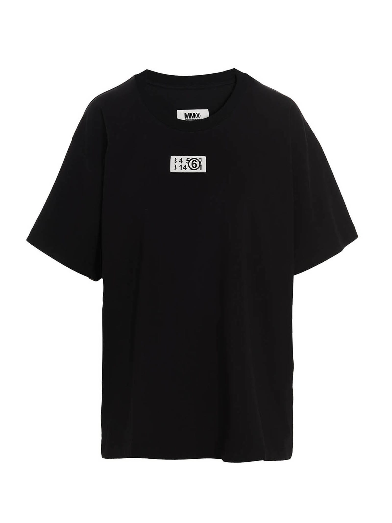 Mm6 Maison Margiela Logo Label T-shirt In Black | ModeSens