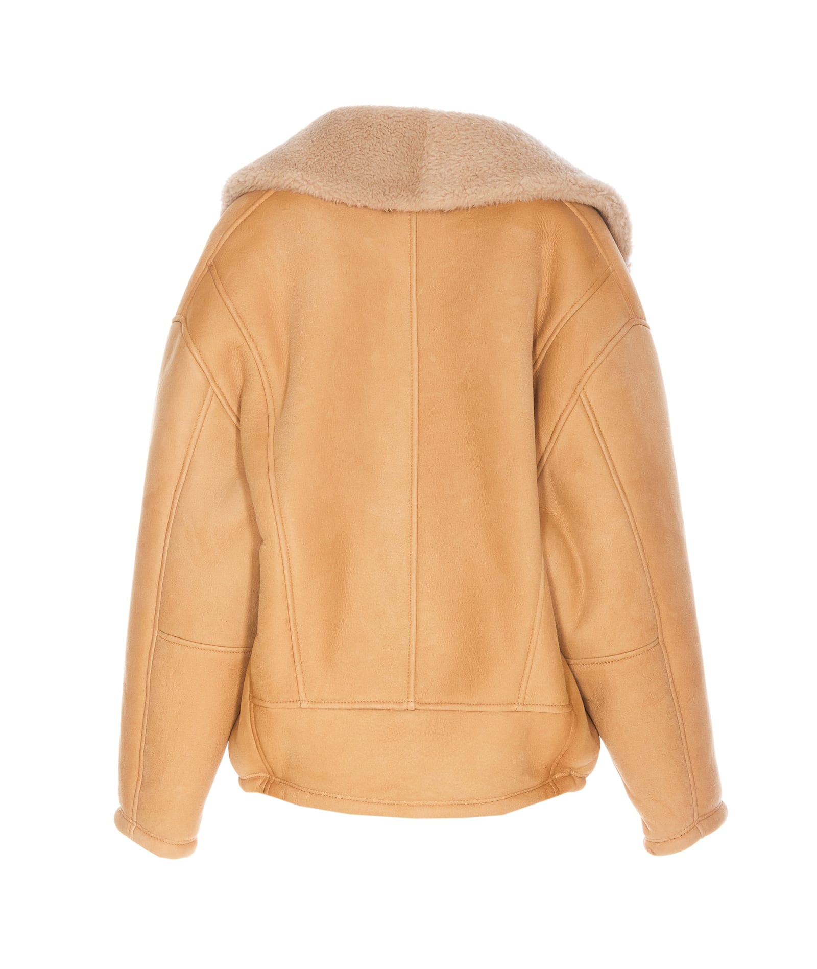 Shop Golden Goose Padded Jacket In Eco-foam With Zip And Hood In Beige