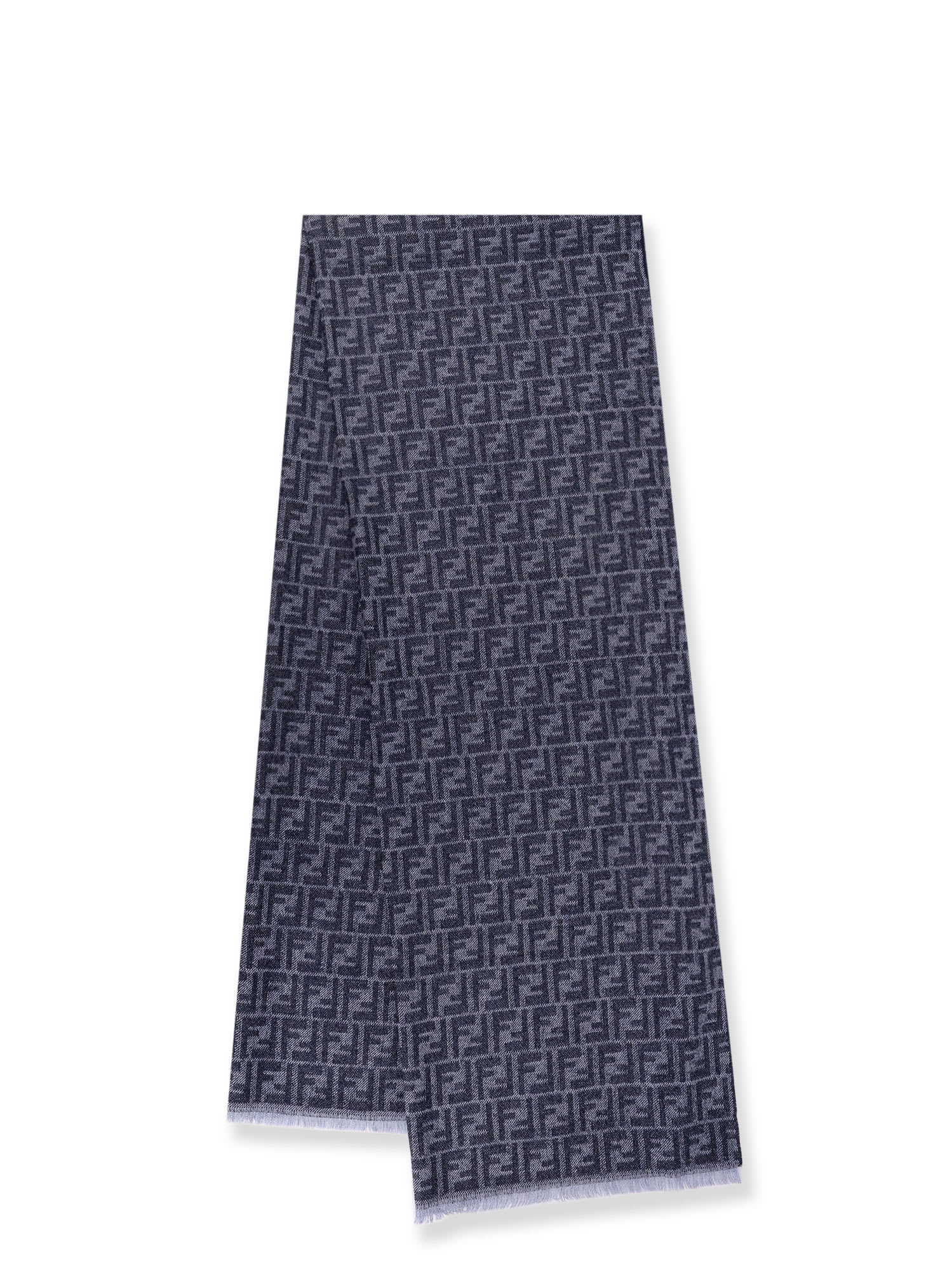 Shop Fendi Scarf In Denim Blu