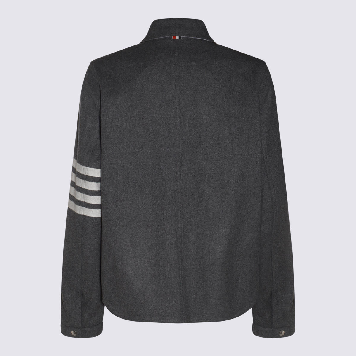 Shop Thom Browne Med Grey Wool Casual Jacket