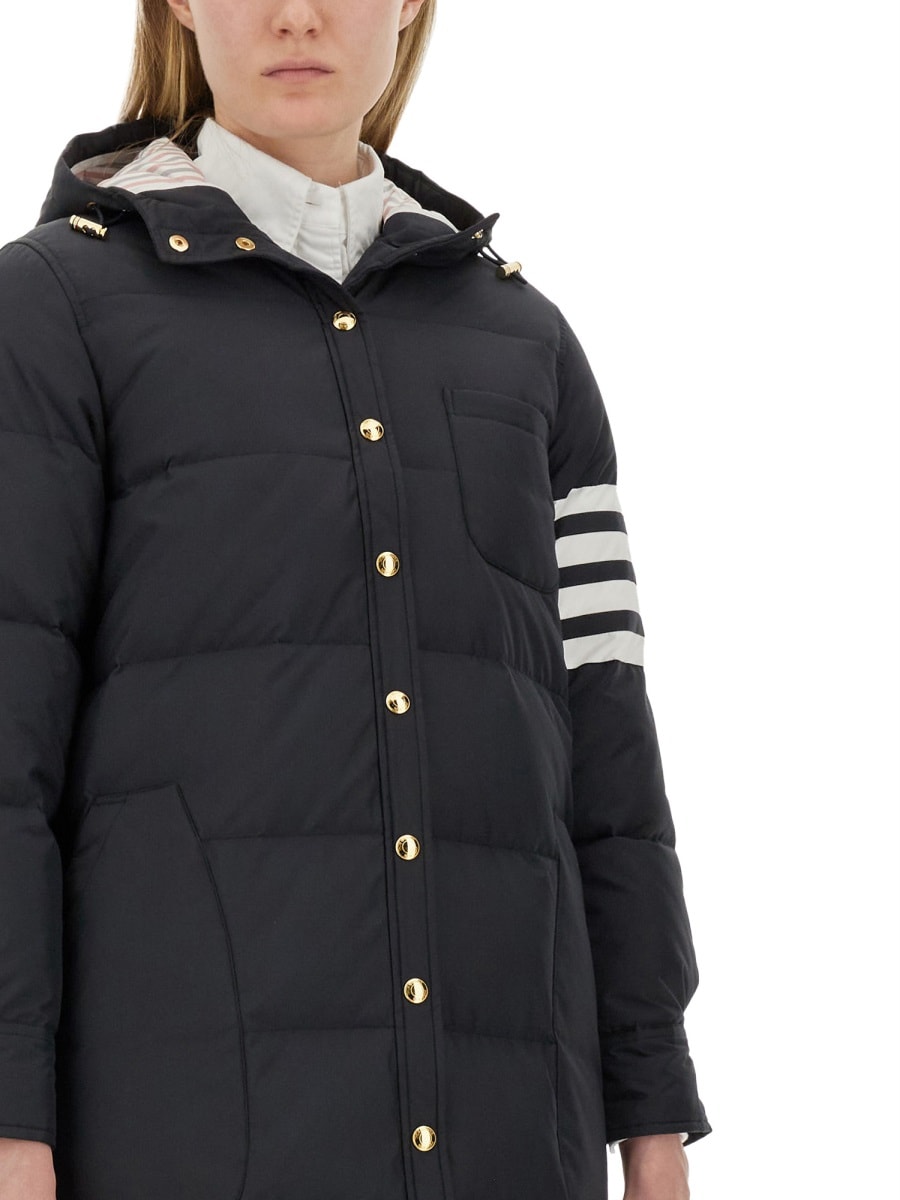 Shop Thom Browne Hooded Jacket In Blue