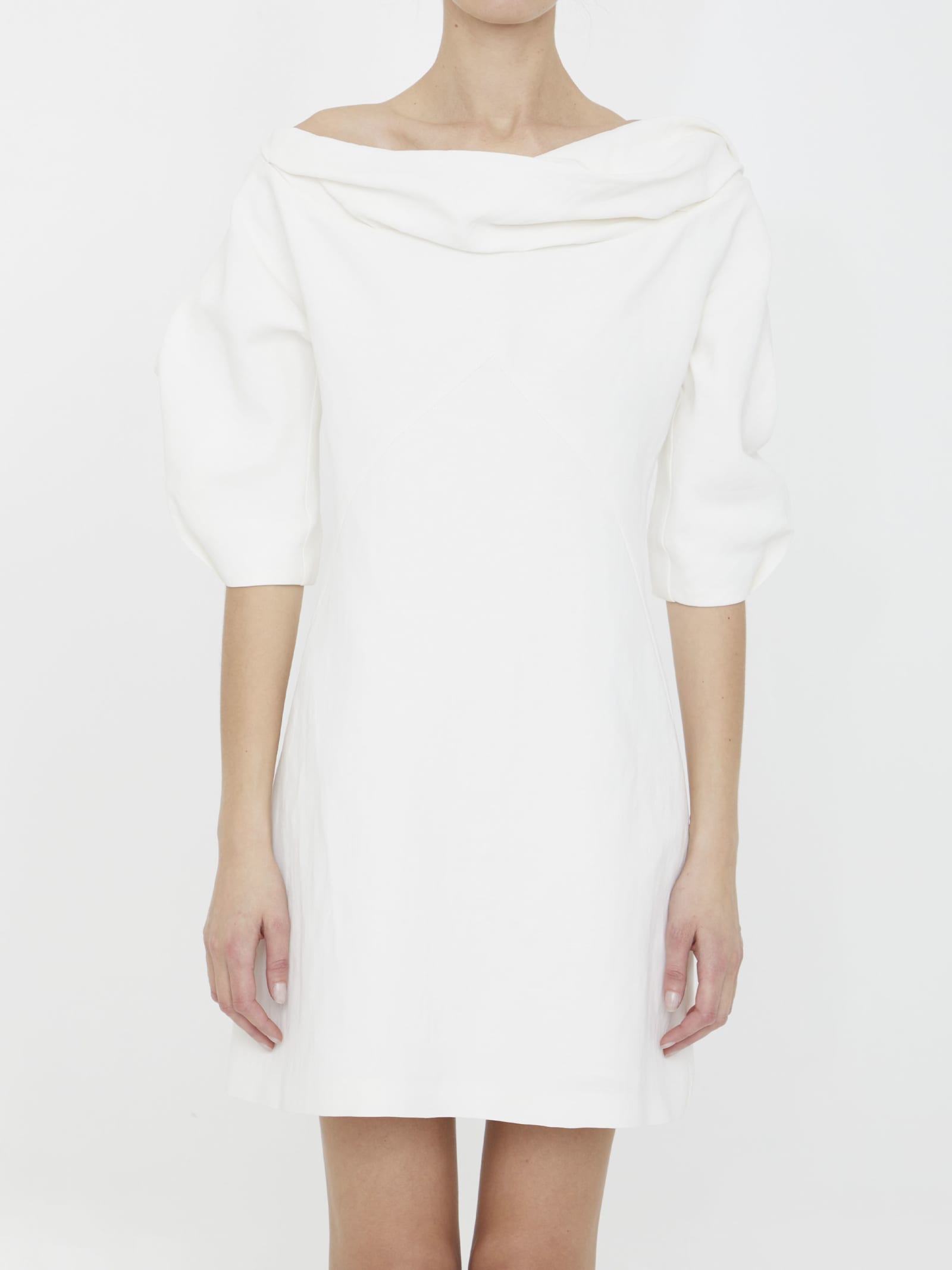 Shop Jil Sander Linen And Viscose Dress In White
