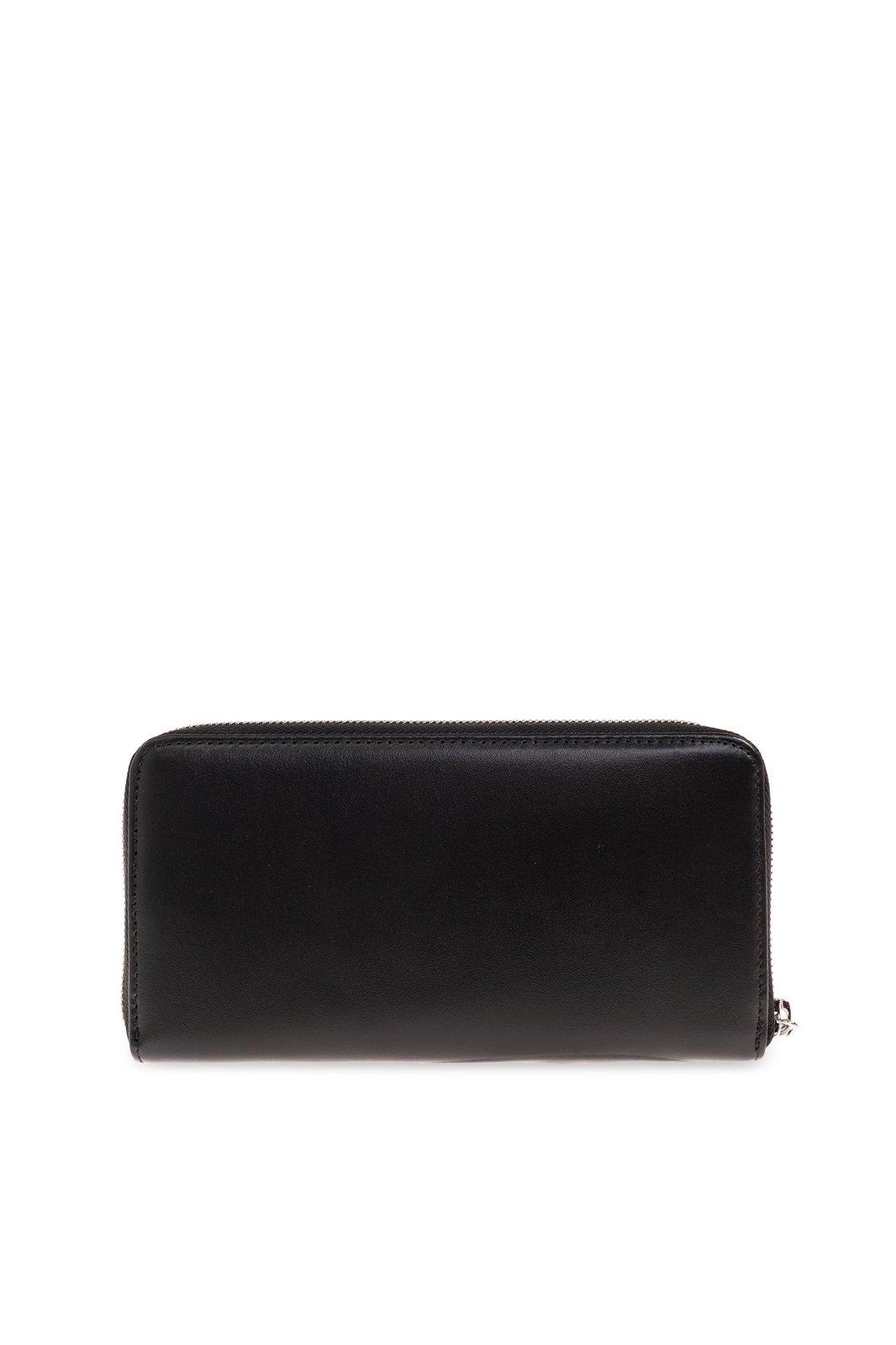 Shop Diesel 1-dr Fold Logo Embossed Wallet  In Black