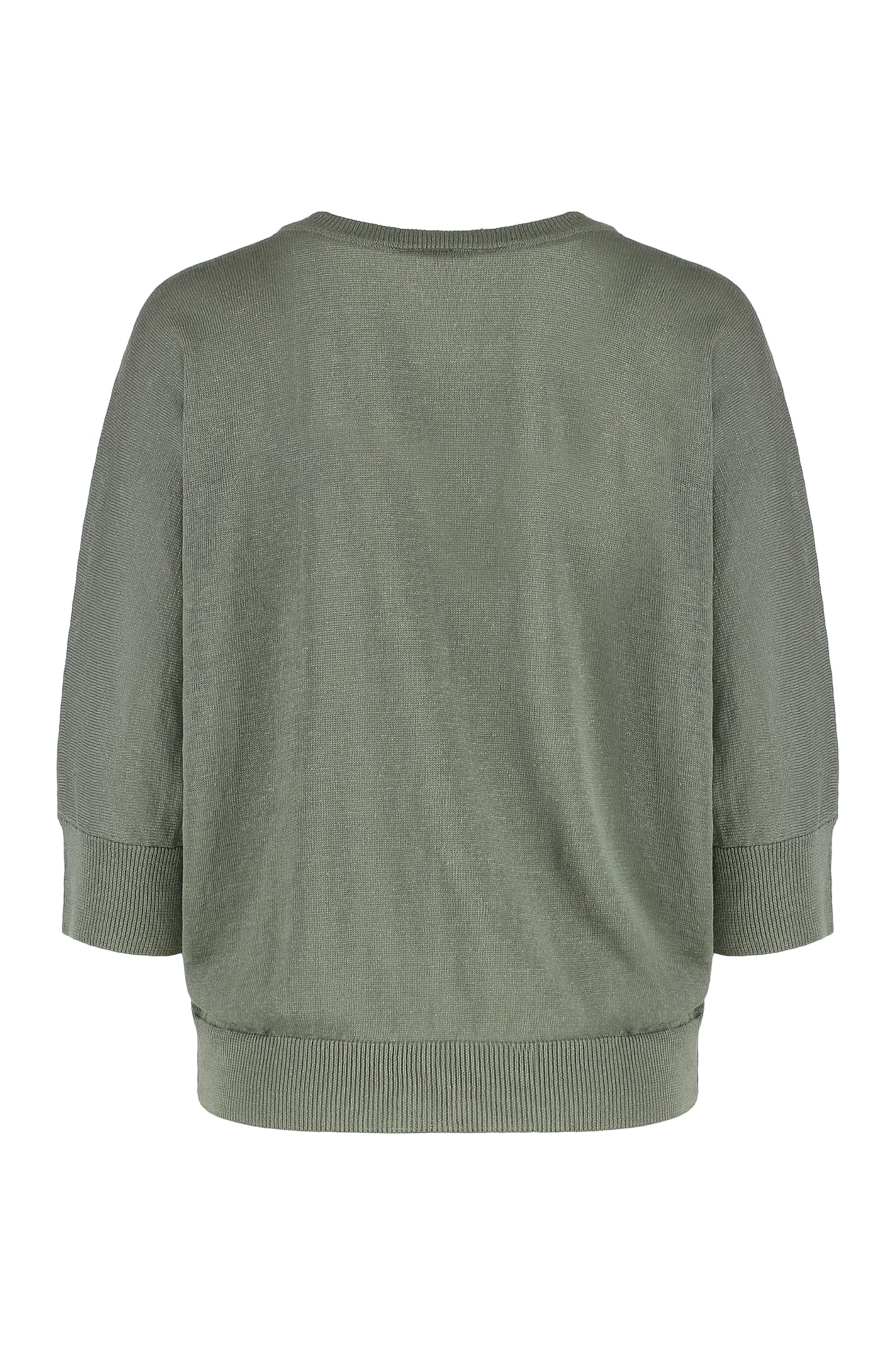 Shop Peserico Cotton-linen Sweater In Green
