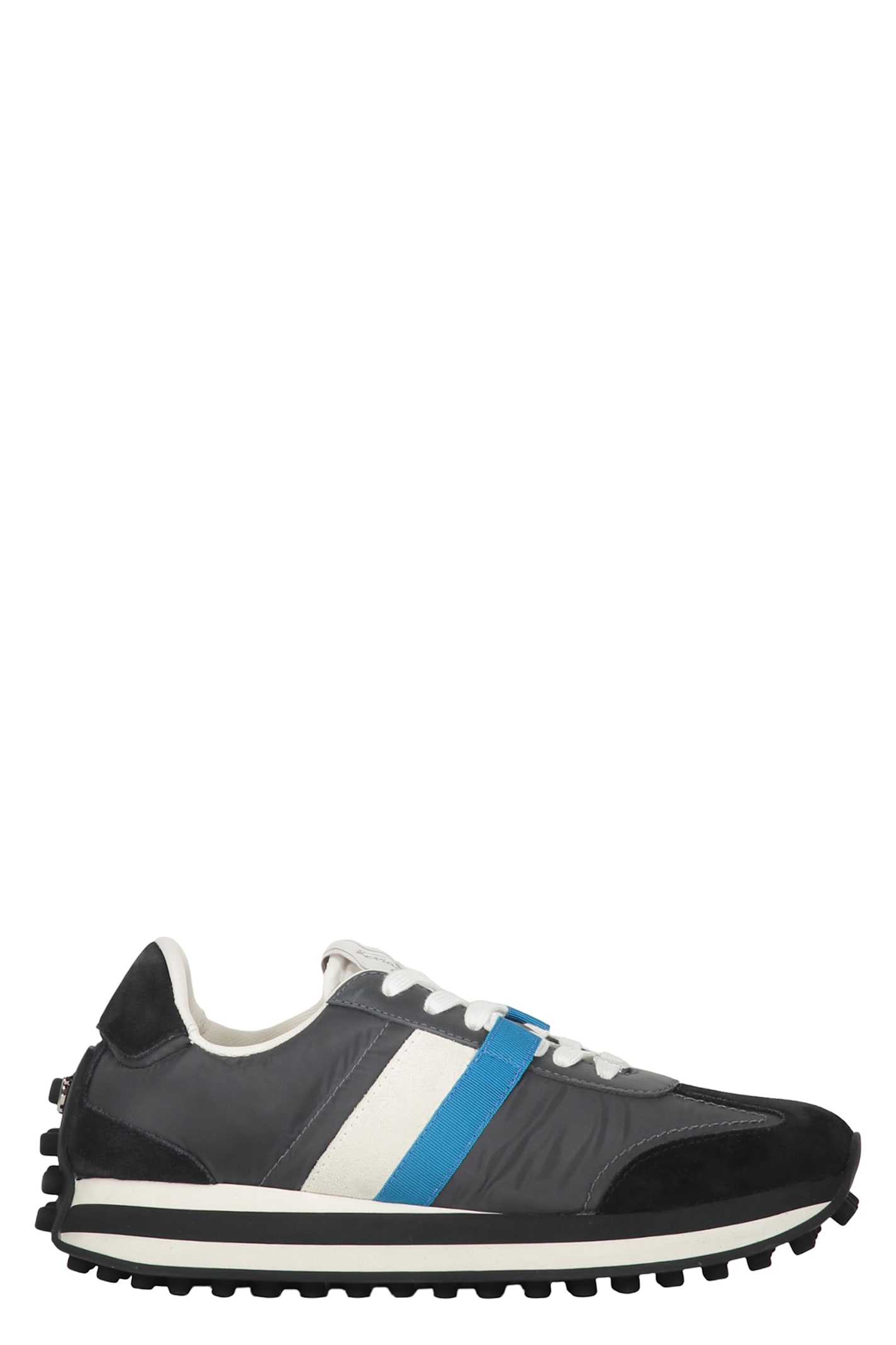 Ferragamo Side-stripe Low-top Sneakers In Gray