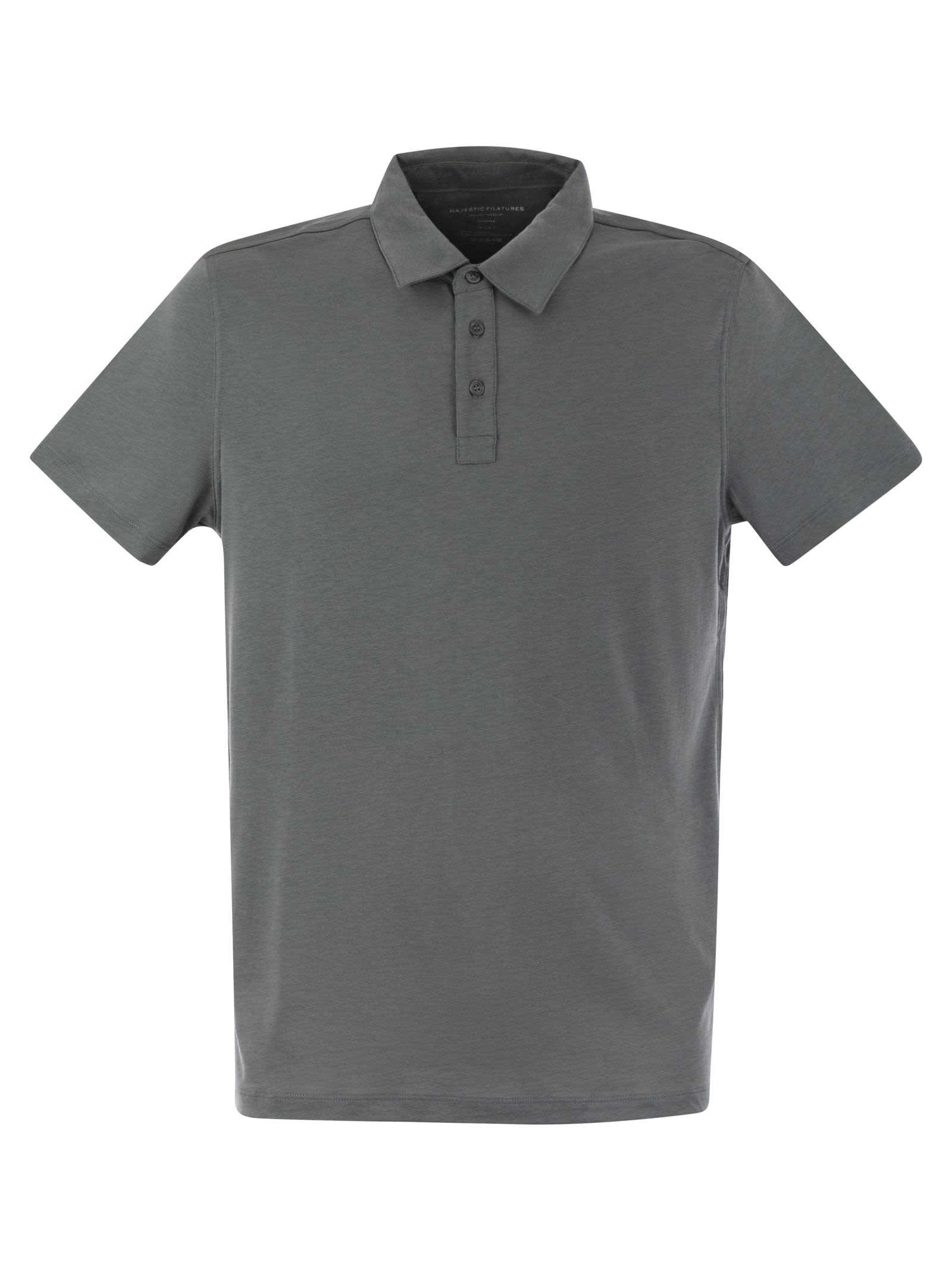 Short-sleeved Polo Shirt In Lyocell
