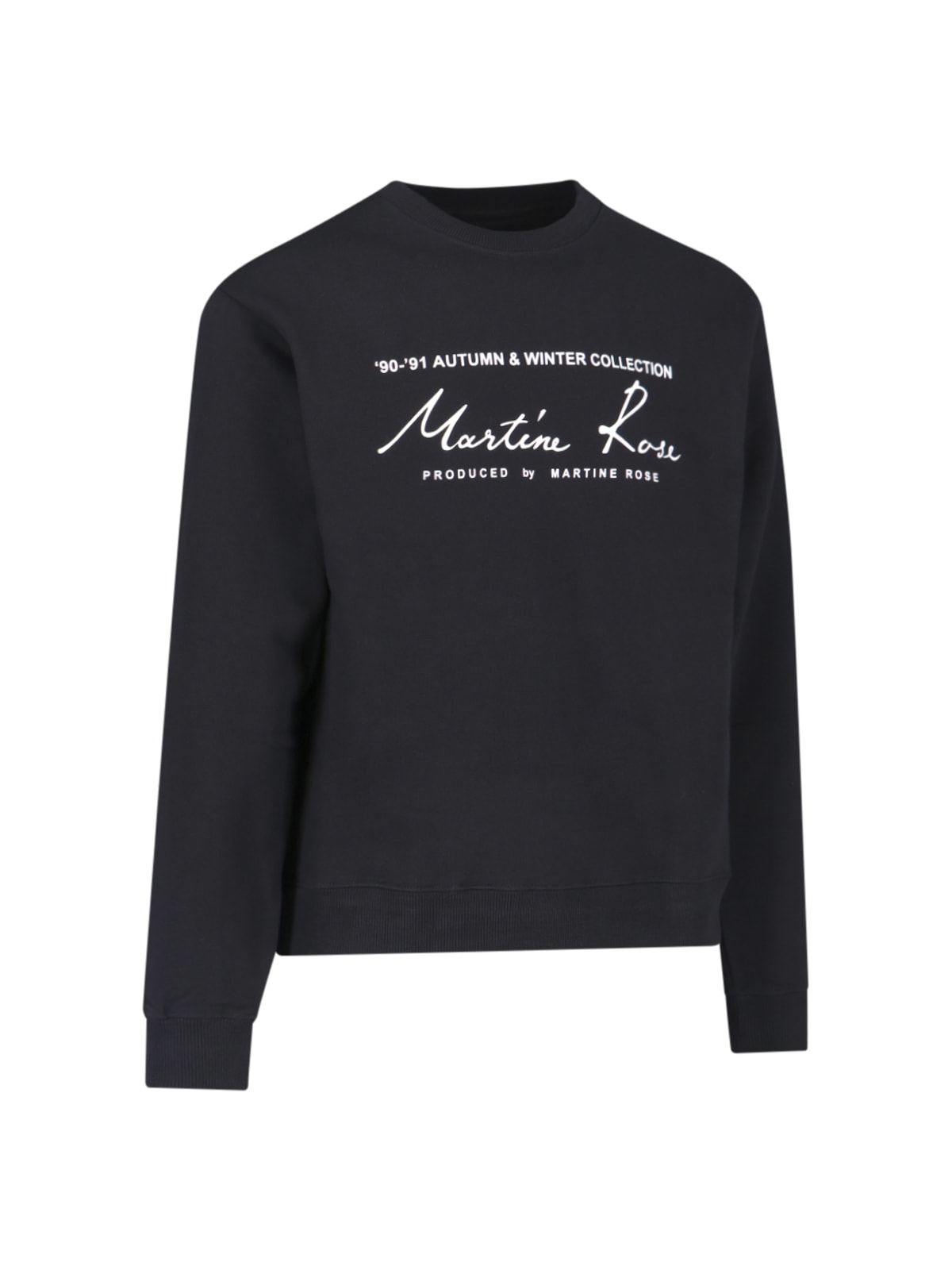 Shop Martine Rose Logo Crewneck Sweatshirt In Black