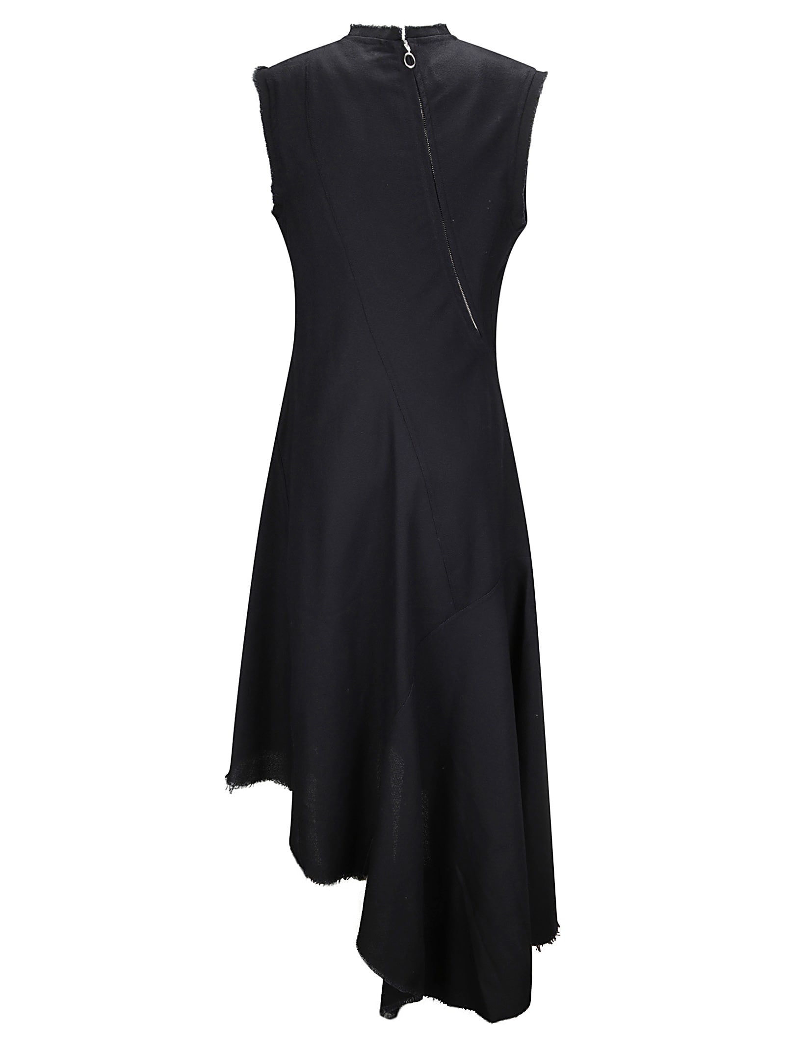 Shop Marques' Almeida Long Sleeveless Twisted Assymetric Hem Dress In Black