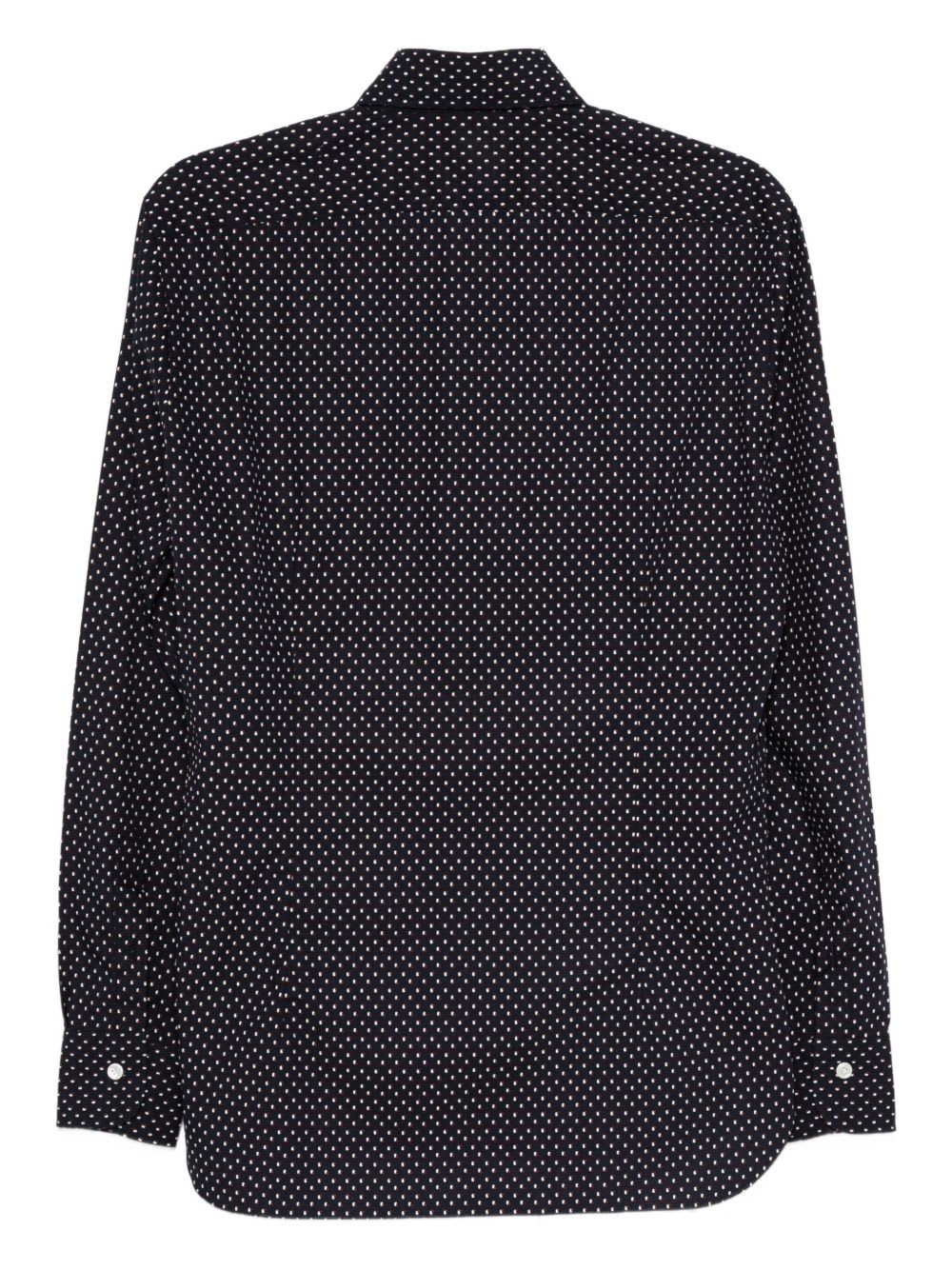 Barba Napoli Barba Polka Dot Shirt In Black
