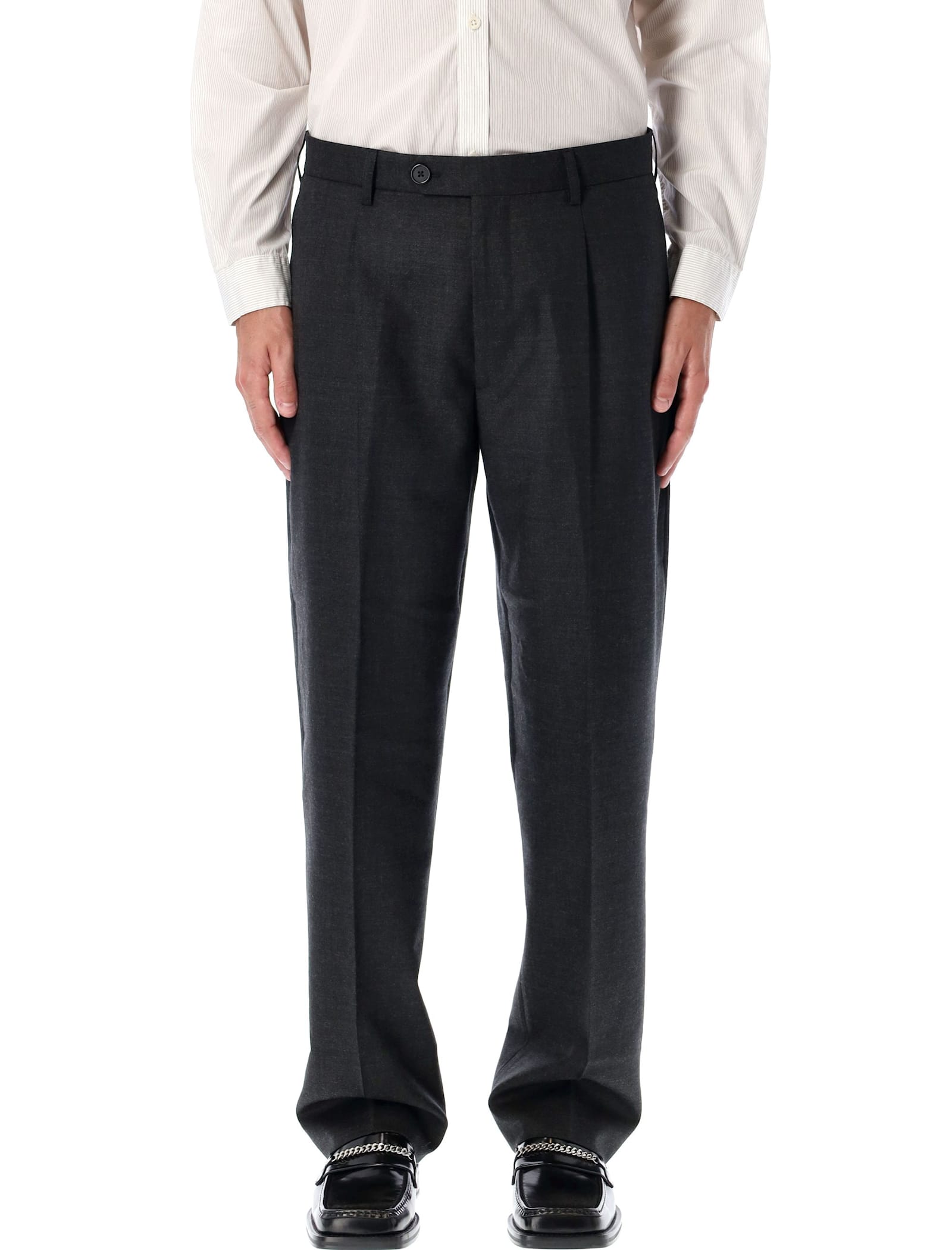 Shop Mfpen Formal Trousers In Dark Grey