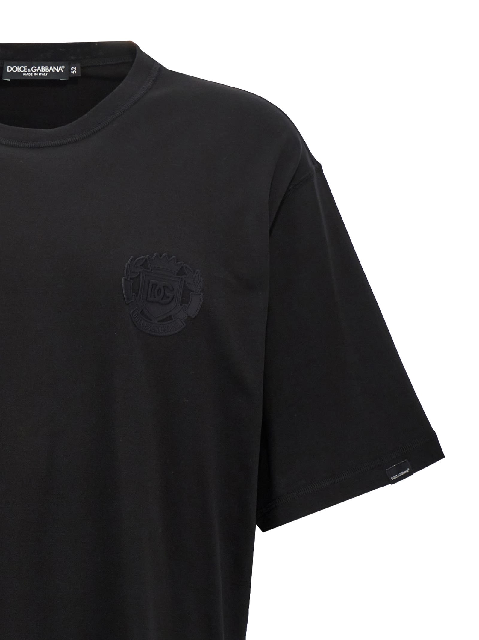 Shop Dolce & Gabbana Logo Embroidery T-shirt In Black