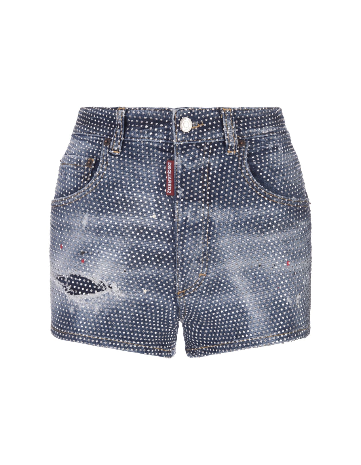 Dsquared2 Hollywood Hot Pants In Blue
