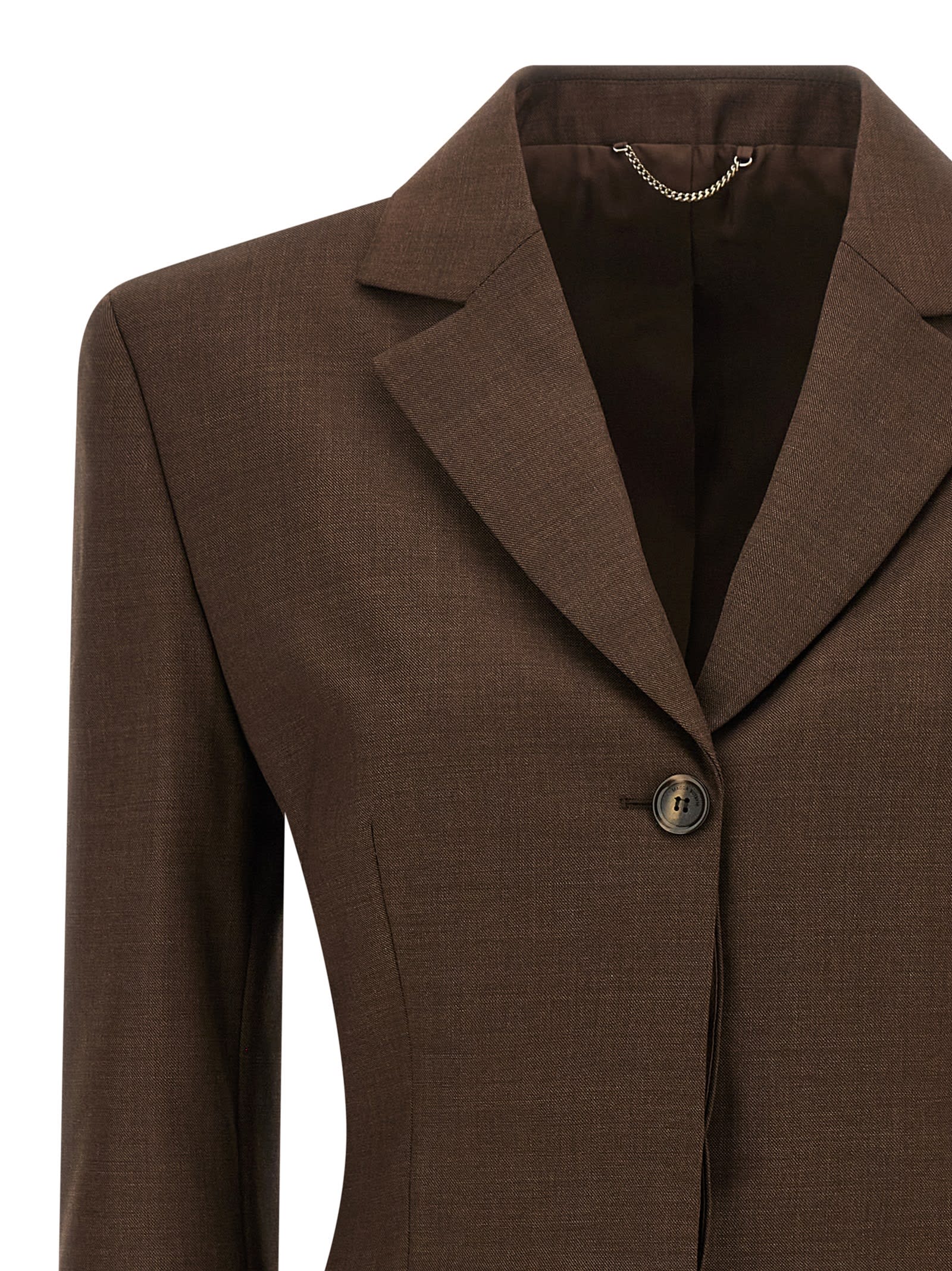 Magda Butrym Single-breasted Blazer In Brown