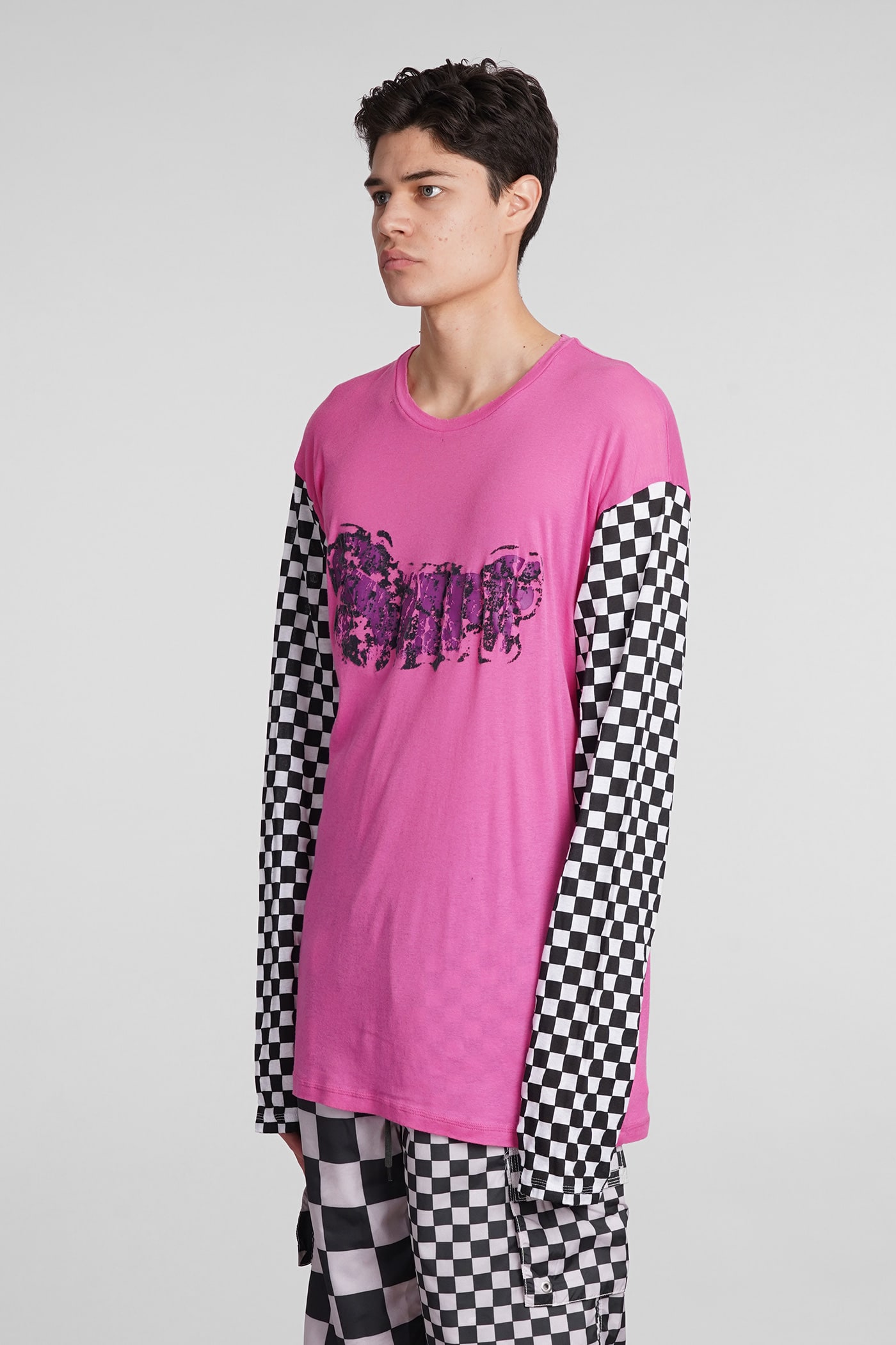 Shop Erl T-shirt In Fuxia Cotton
