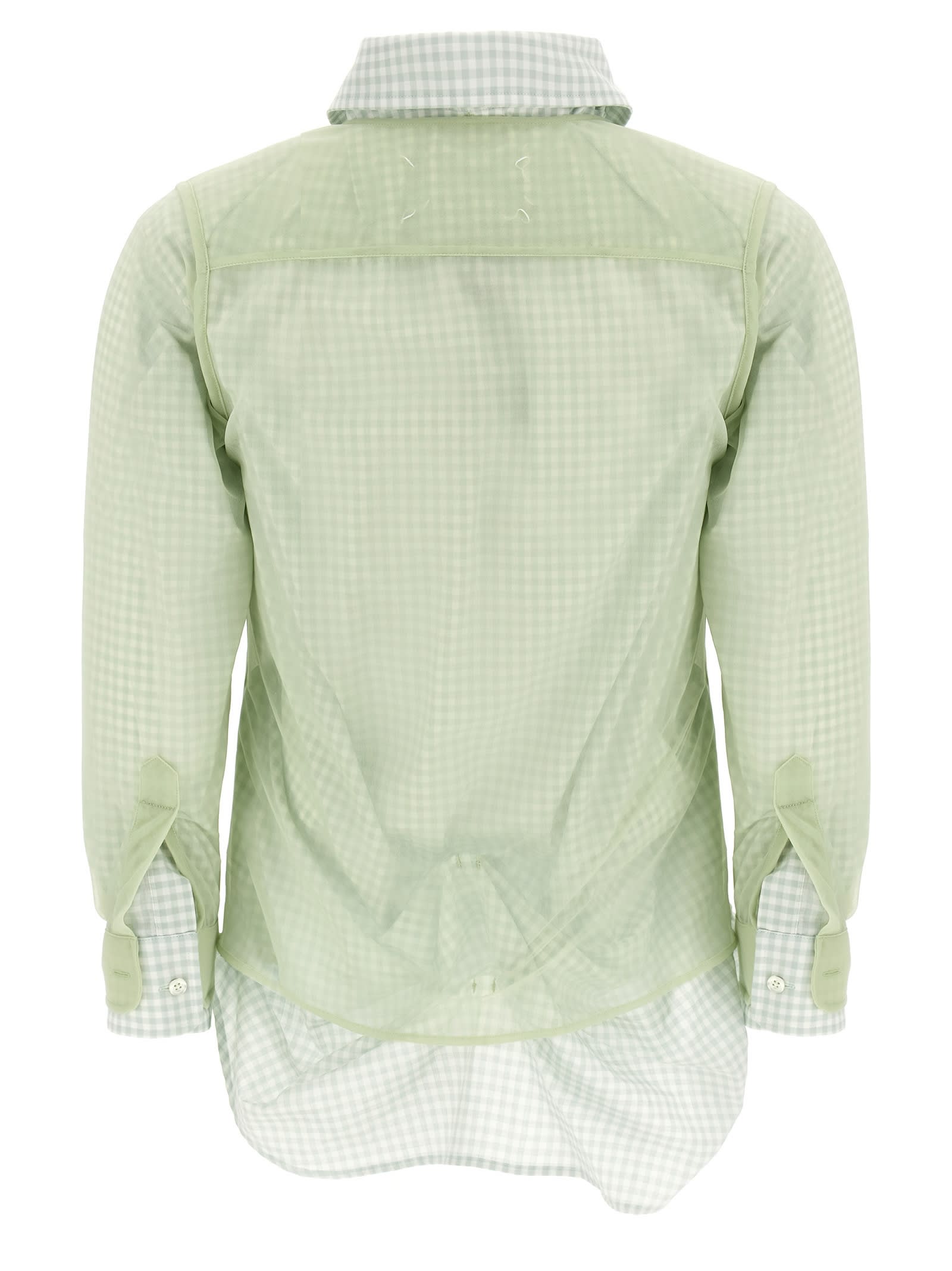 Maison Margiela Multi Layer Shirt Sweaters And Cardigans Green In Green