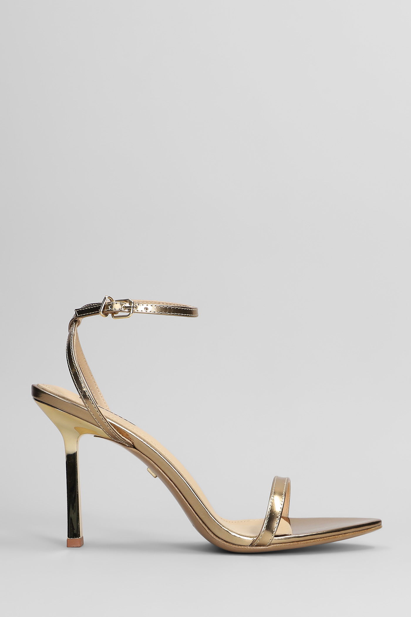 Summer Heel 95 Sandals In Gold Leather