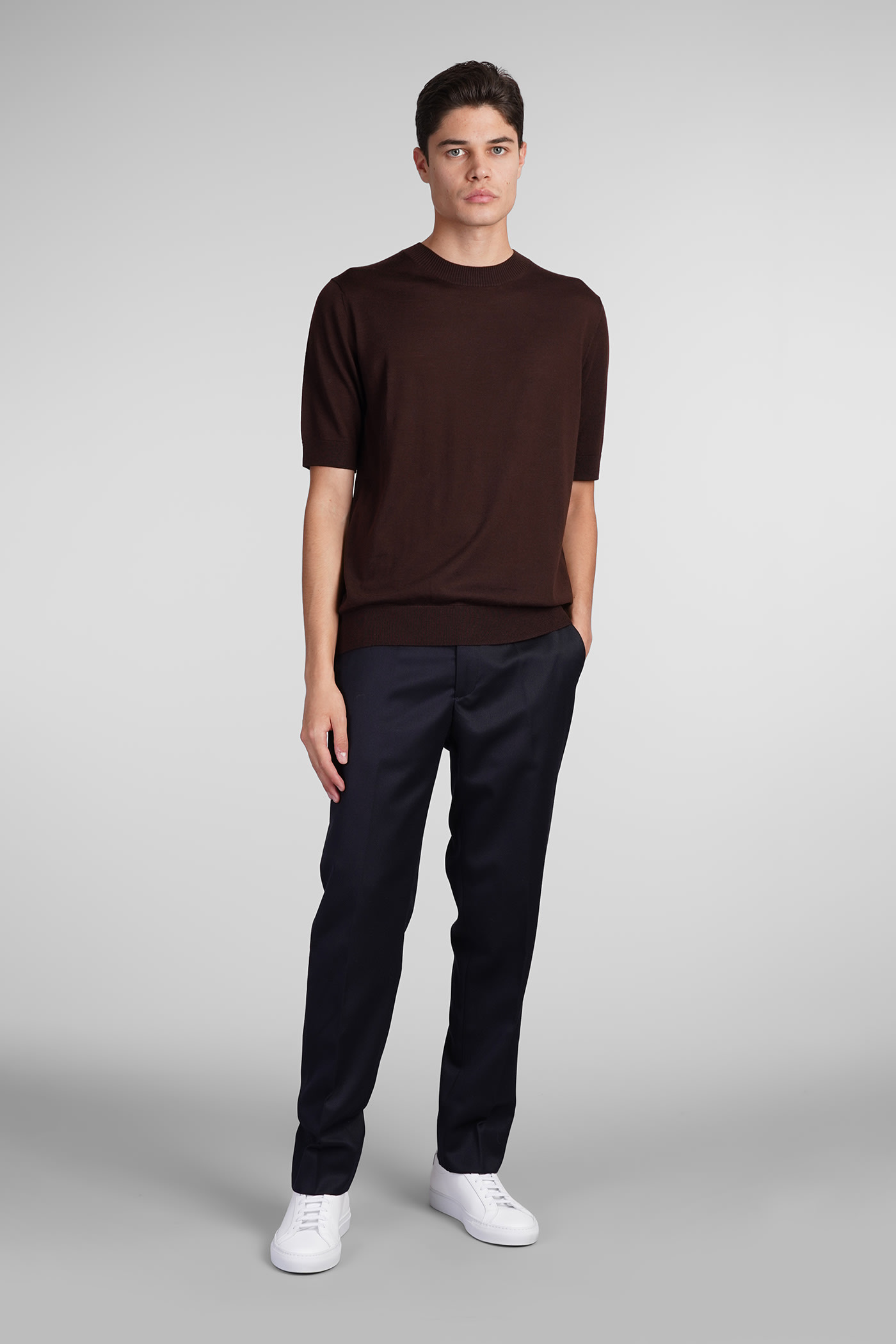 Shop Ballantyne T-shirt In Brown Wool