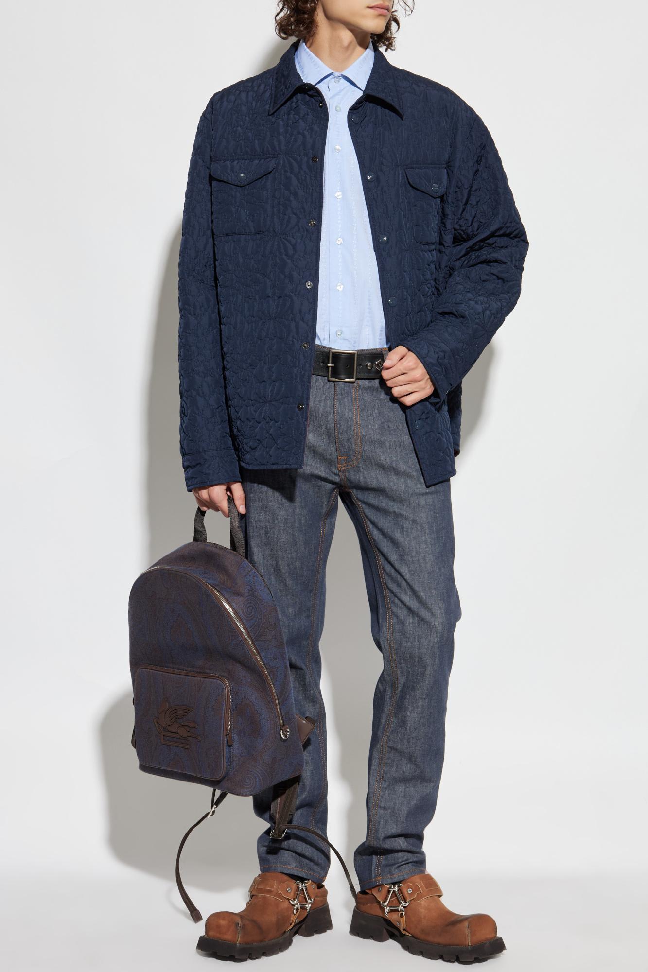 Etro Belt Loop Denim Trousers In Blue