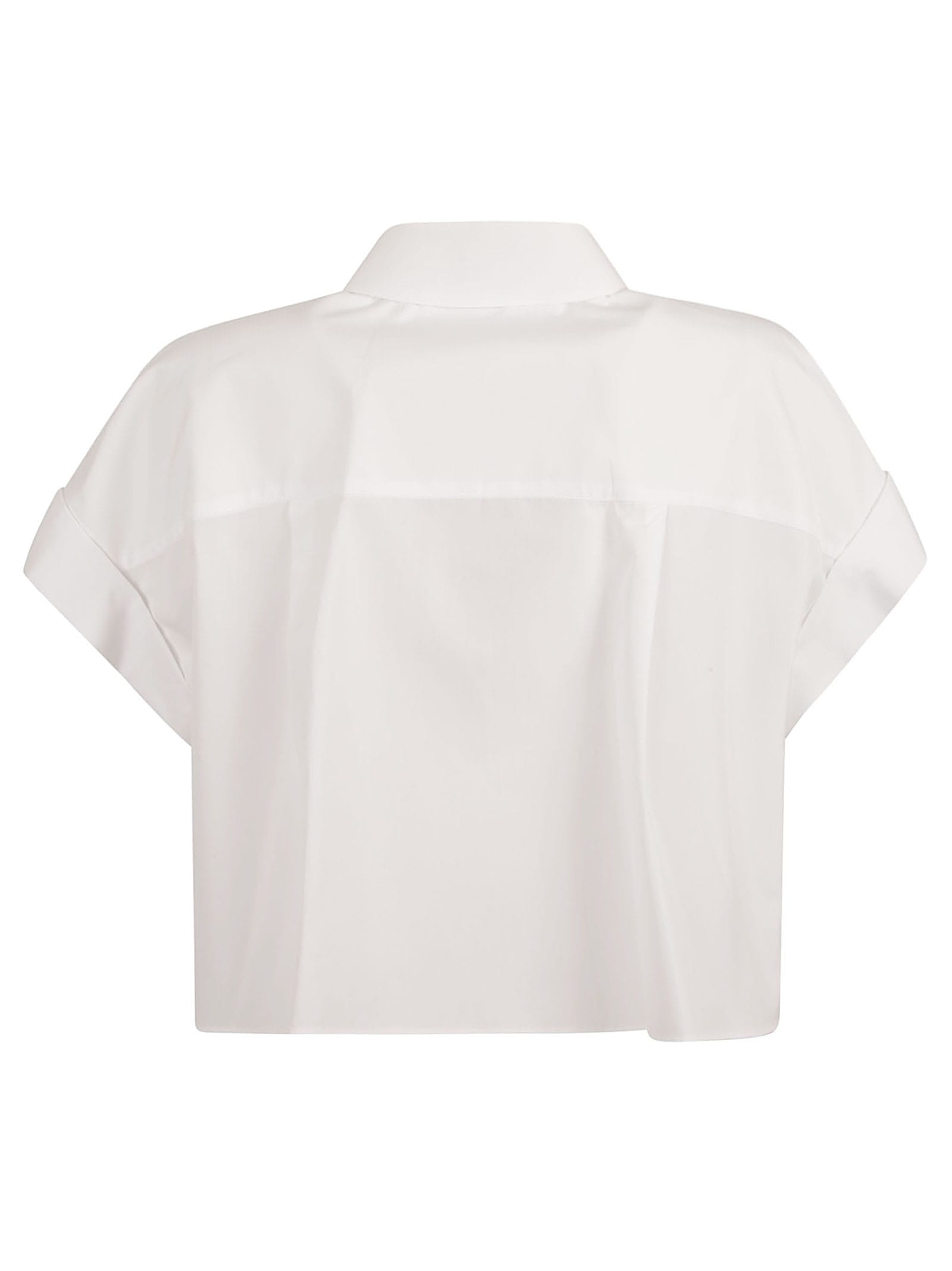 Shop Alexander Mcqueen Cropped Oversized Shirt In Optical White