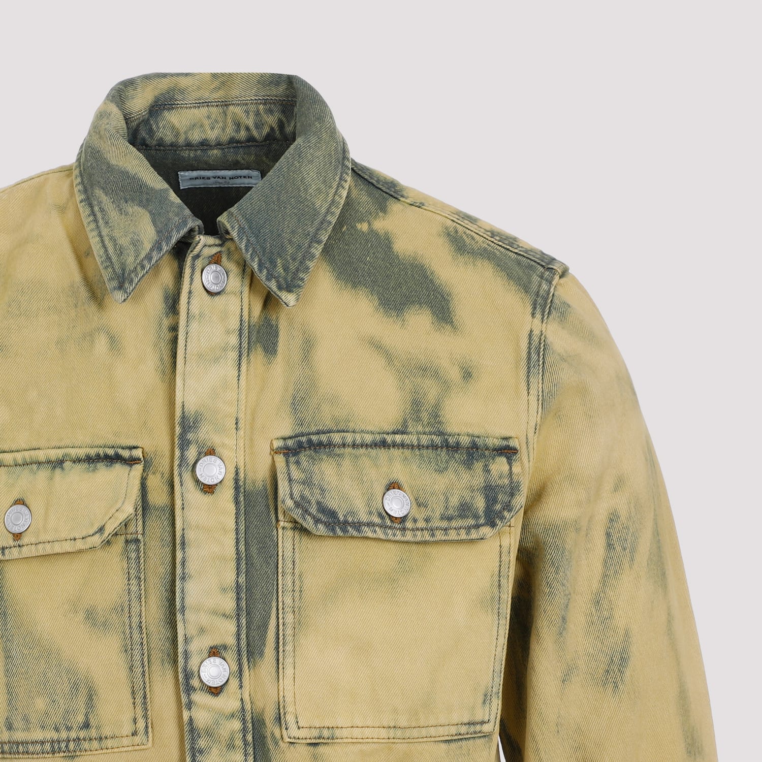 Shop Dries Van Noten Cotton Curtis Shirt In Lime