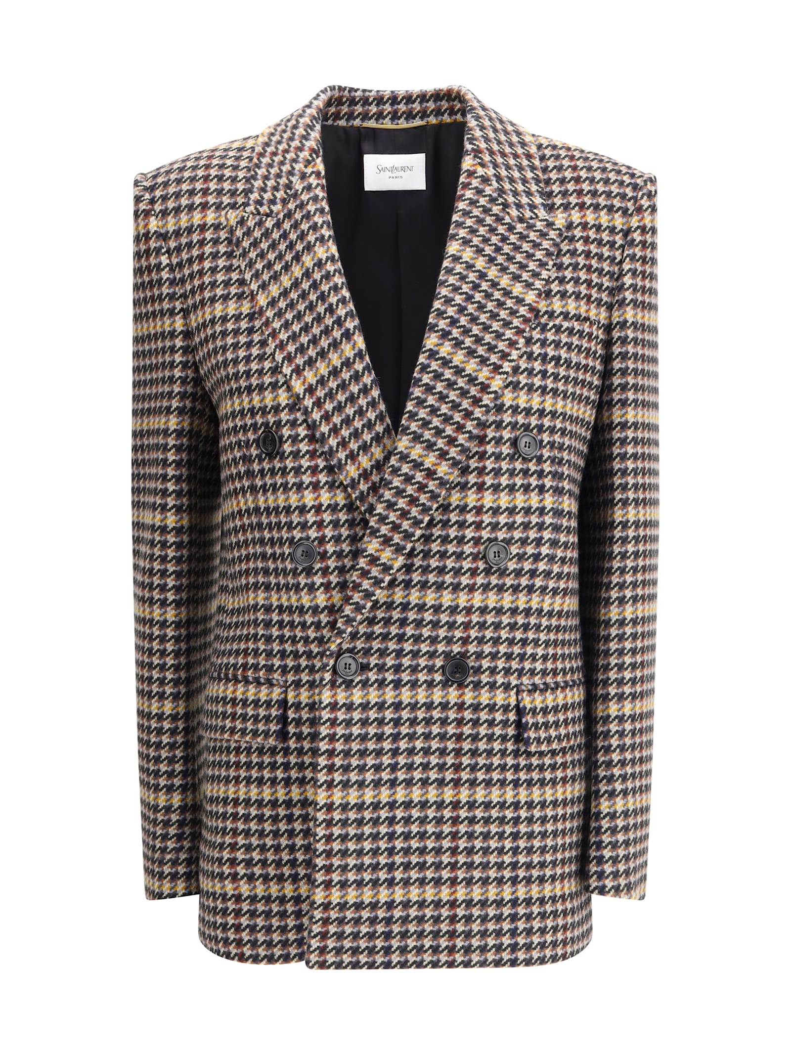 Saint Laurent Giacca Doppiopetto Con Sei Bottoni E Revers A Lancia In In Brown