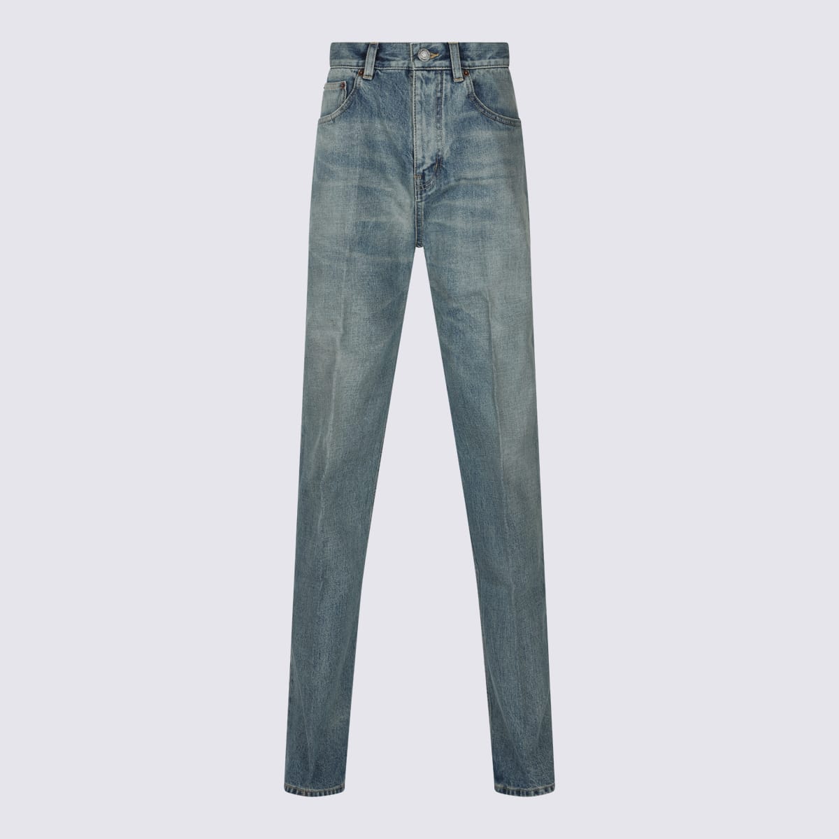 Saint Laurent Blue Cotton Jeans In Benjaminblue