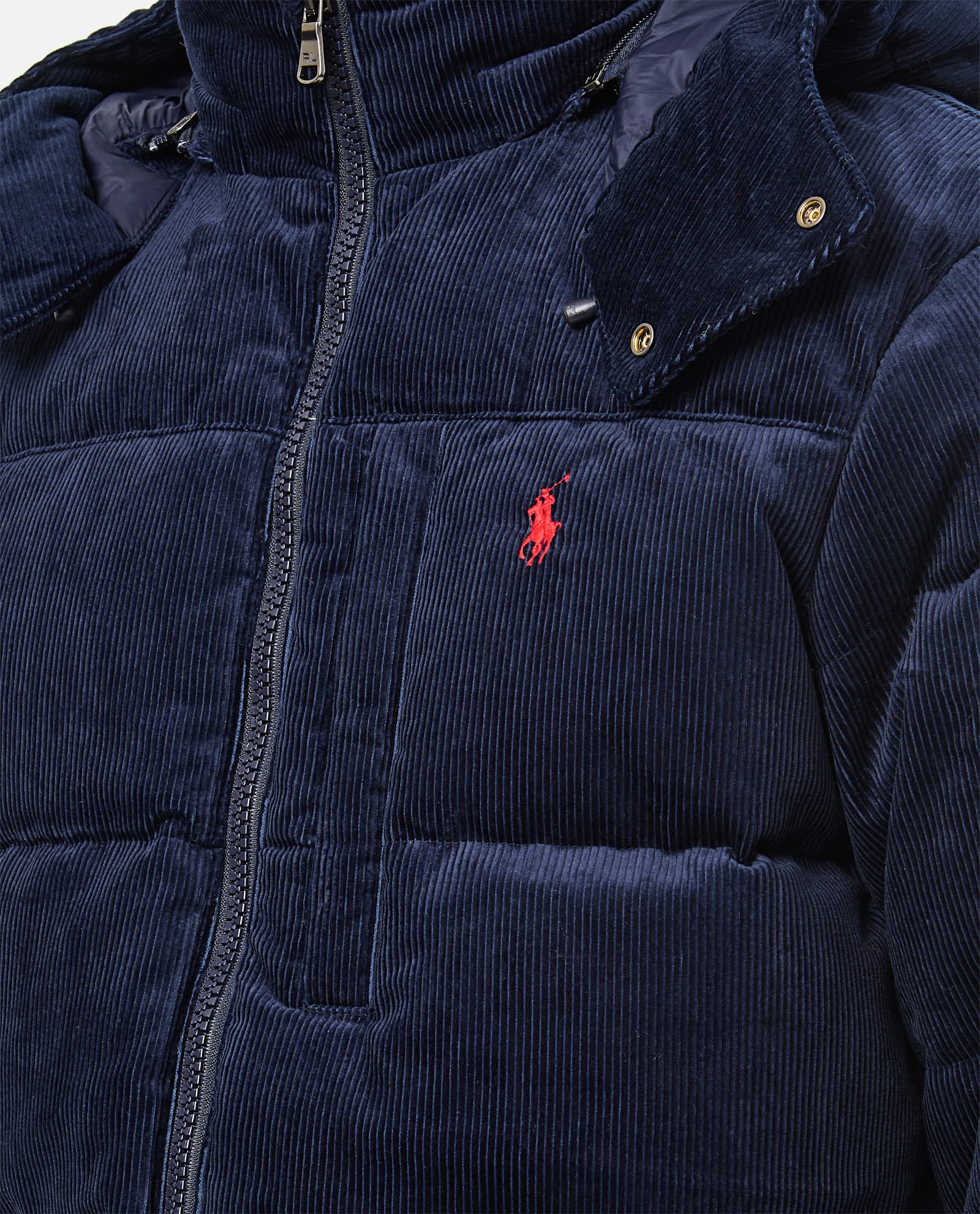 Shop Polo Ralph Lauren Velvet Puffer Jacket In Blue