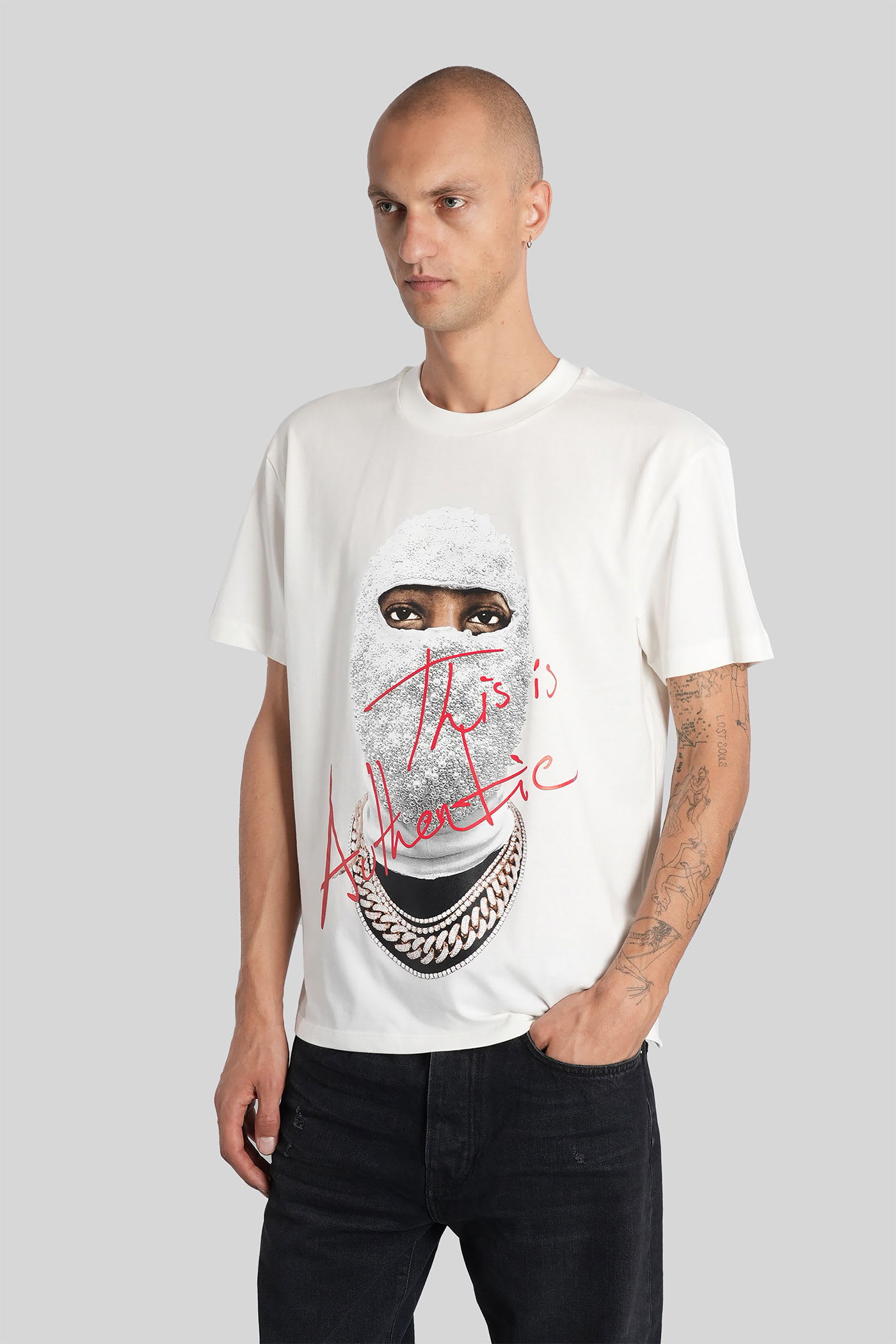 Ih Nom Uh Nit Graphic Printed Crewneck T-shirt In White