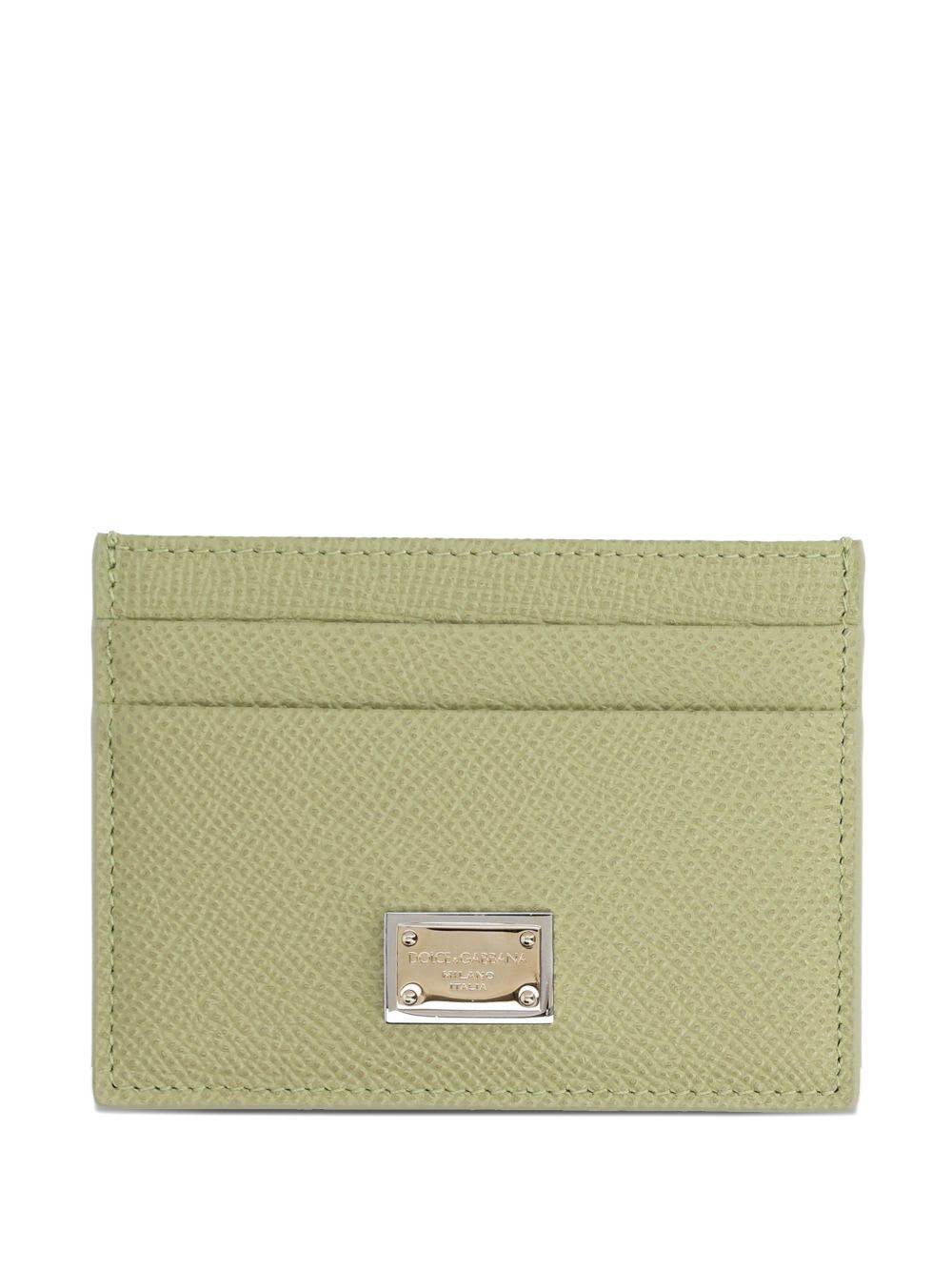 Dolce & Gabbana Leather Credit Card Case In Green