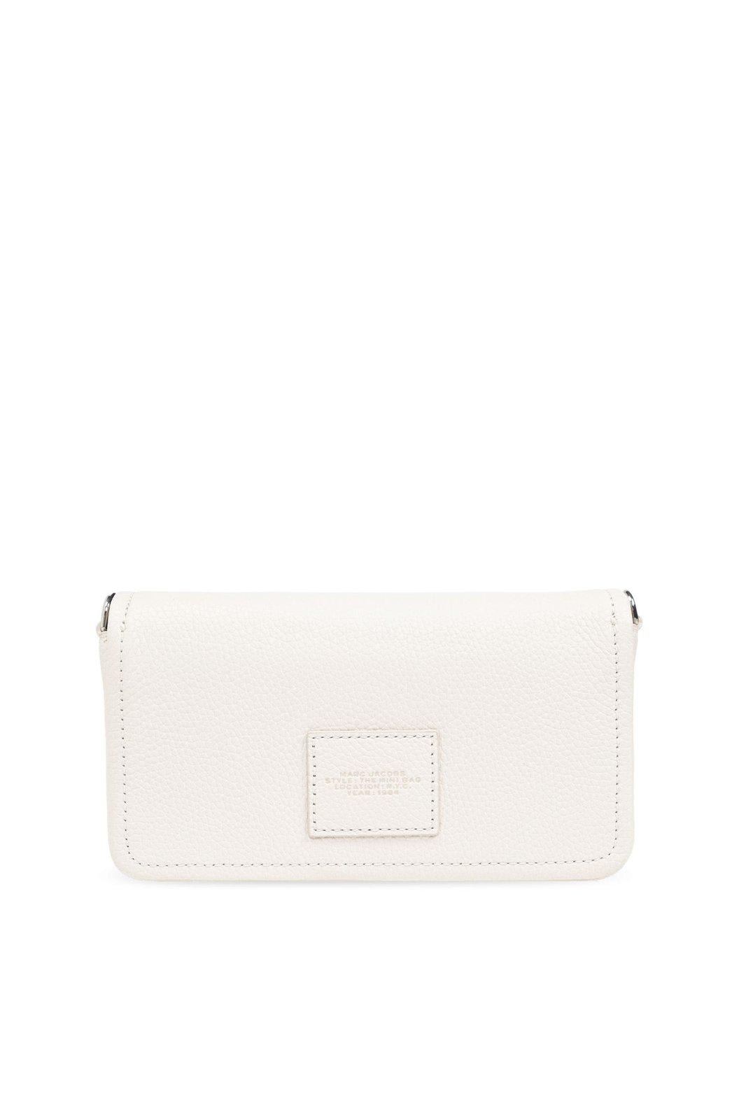 Marc Jacobs Compact White Cow Leather Clutch With Embossed Detail In Bianco