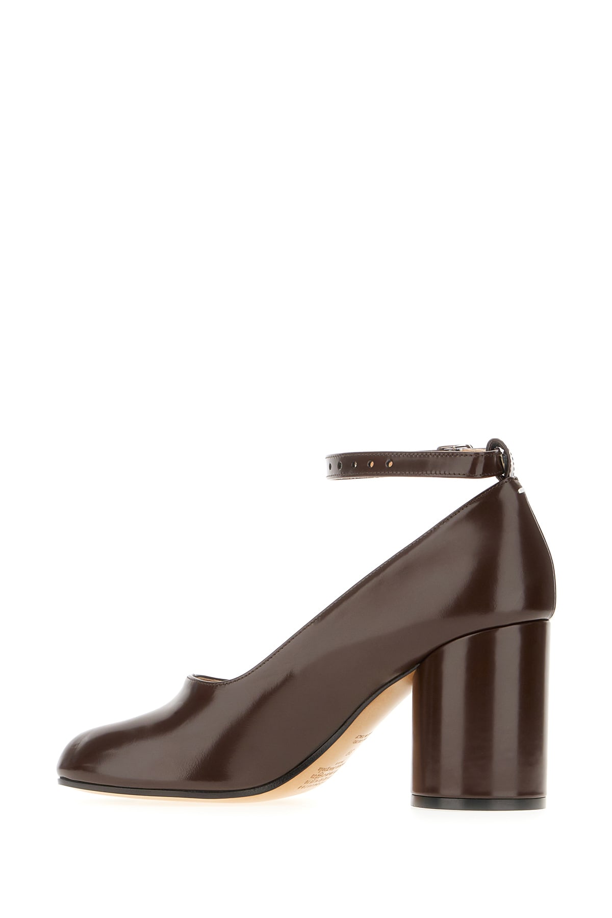 Shop Maison Margiela Chocolate Leather Tabi Pumps In Tmoro