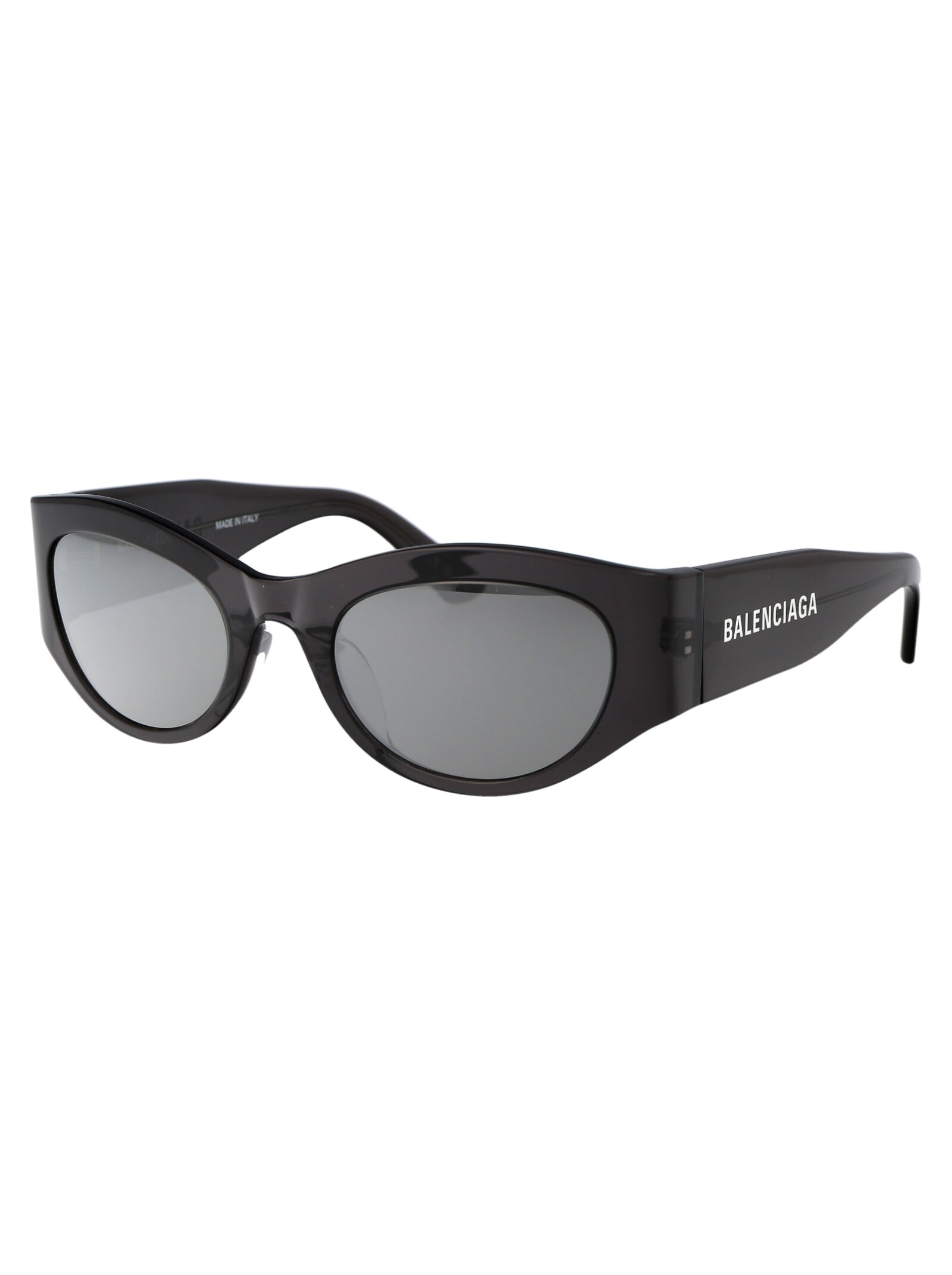 Shop Balenciaga Bb0330sk Sunglasses In 003 Grey Grey Silver